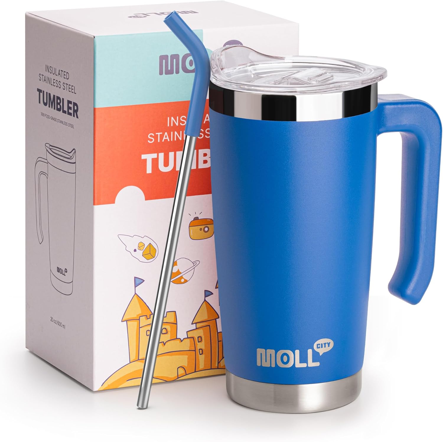 20 oz Startle-Proof Travel Tumbler with Straw