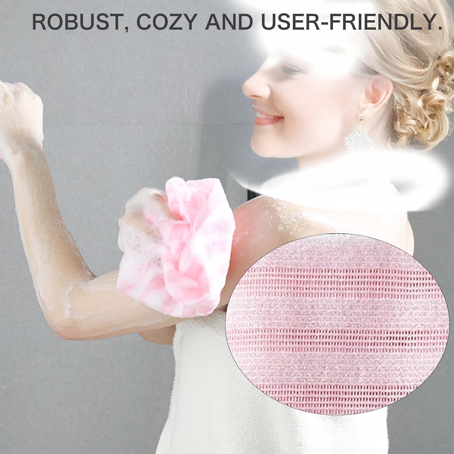4-Piece Exfoliating Body Scrub Towels for Men Women