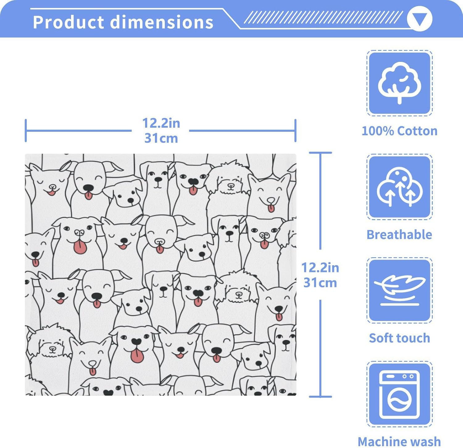 Amusing Dog Washcloth Set