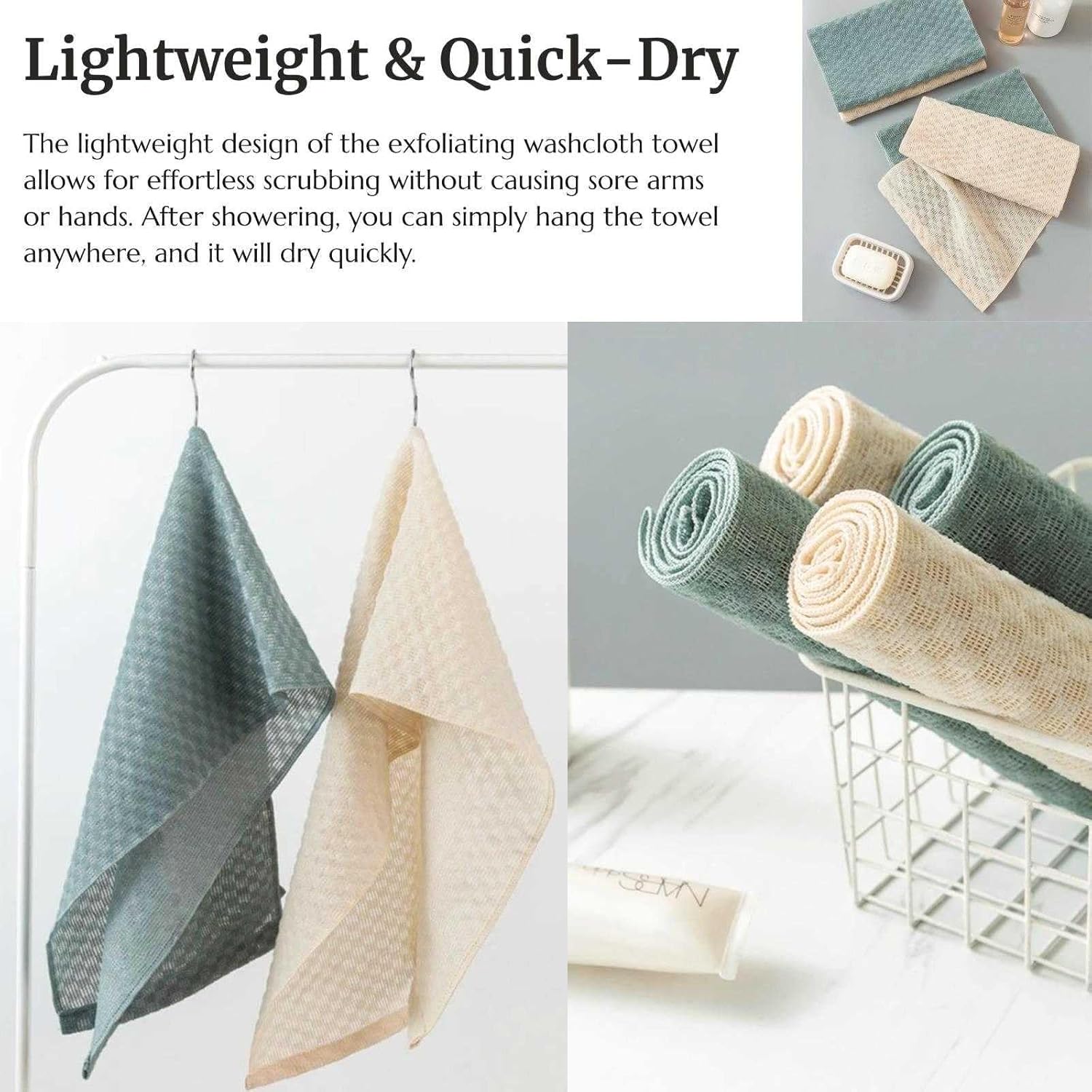 45 inch Exfoliating Washcloth Towel
