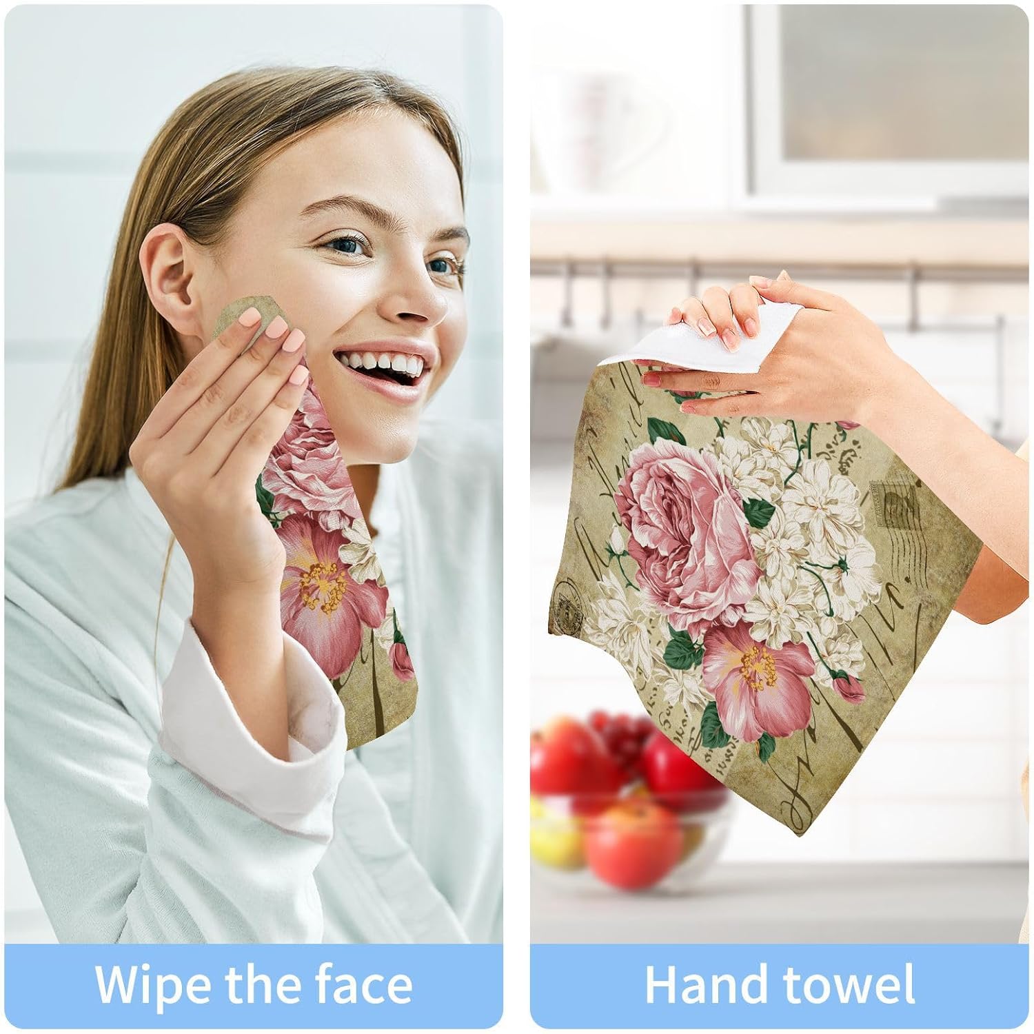 Luxury Floral Washcloth Set for bath beyond