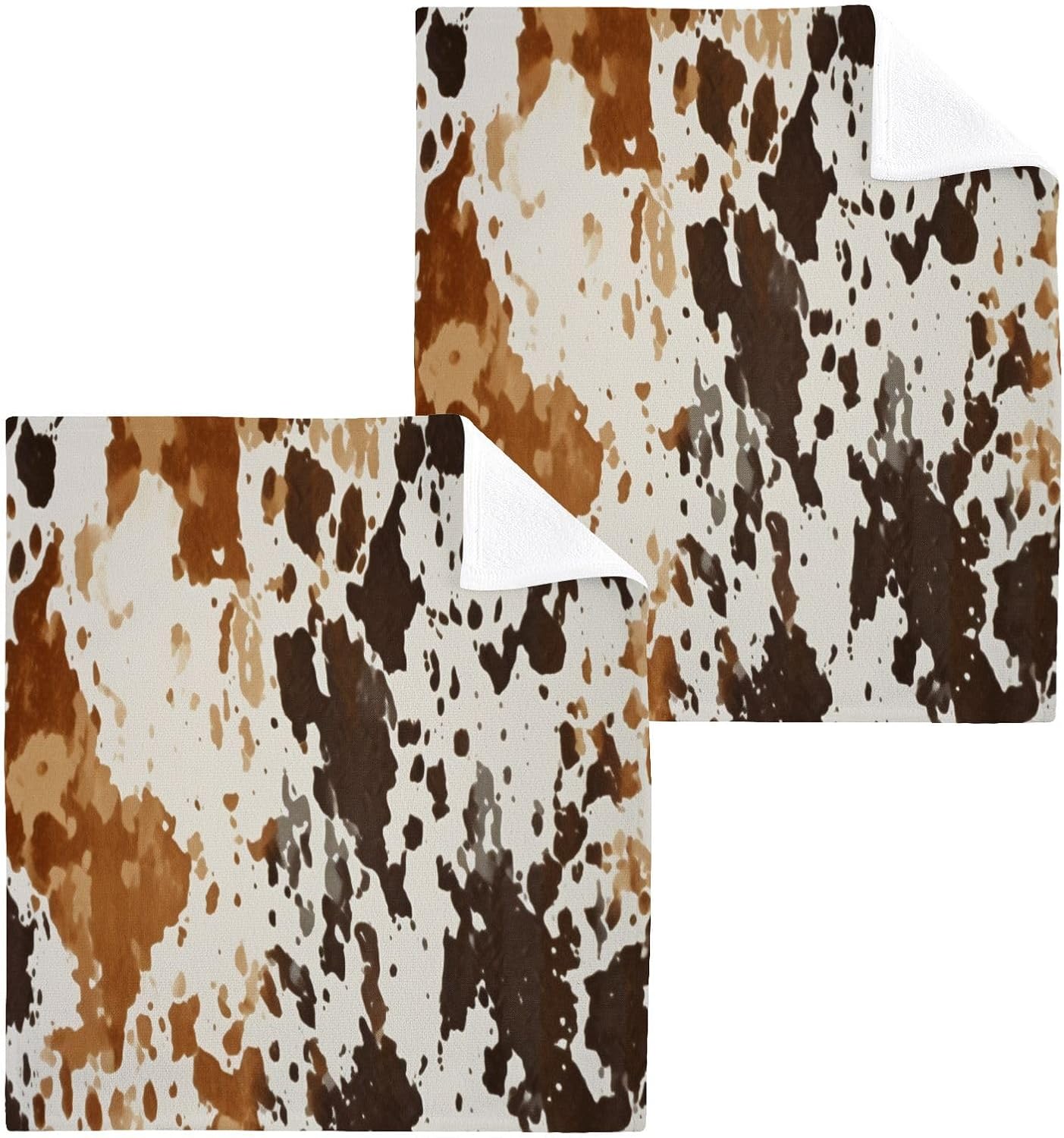 Soft Absorbent Cow Print Washcloths for Home Travel