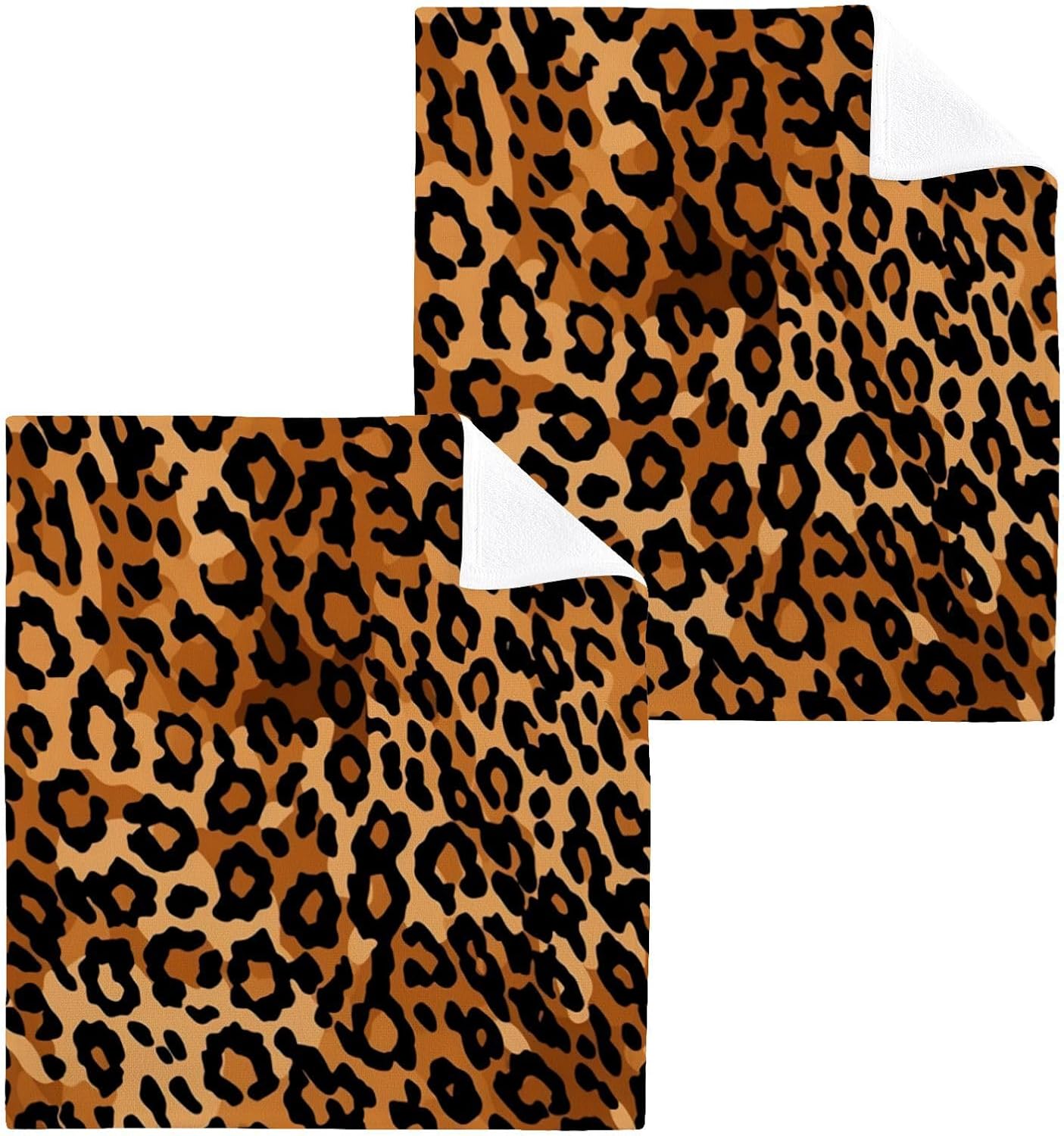 Leopard Print Washcloth Set
