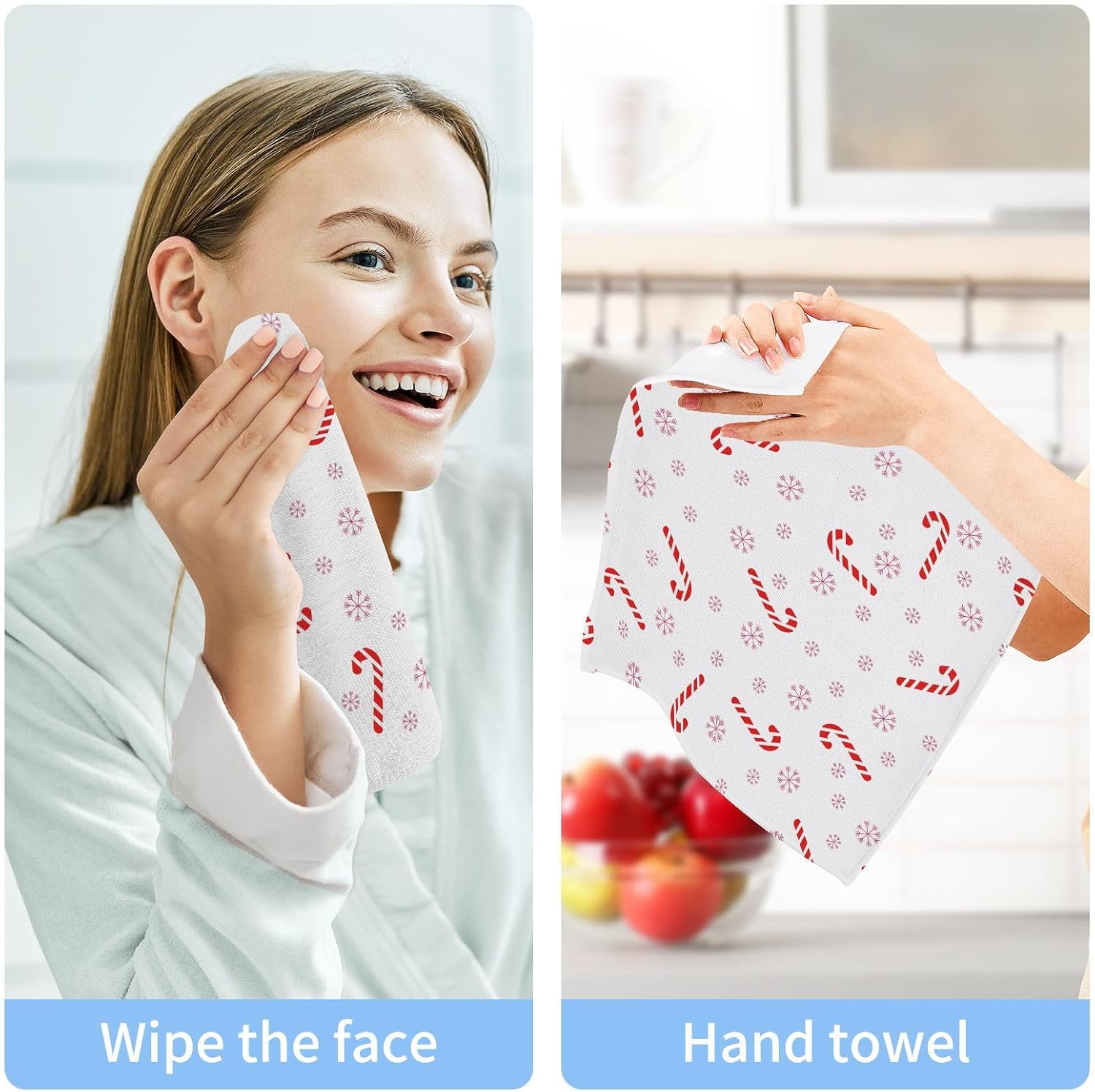 Stylish Christmas Candy Washcloth Set