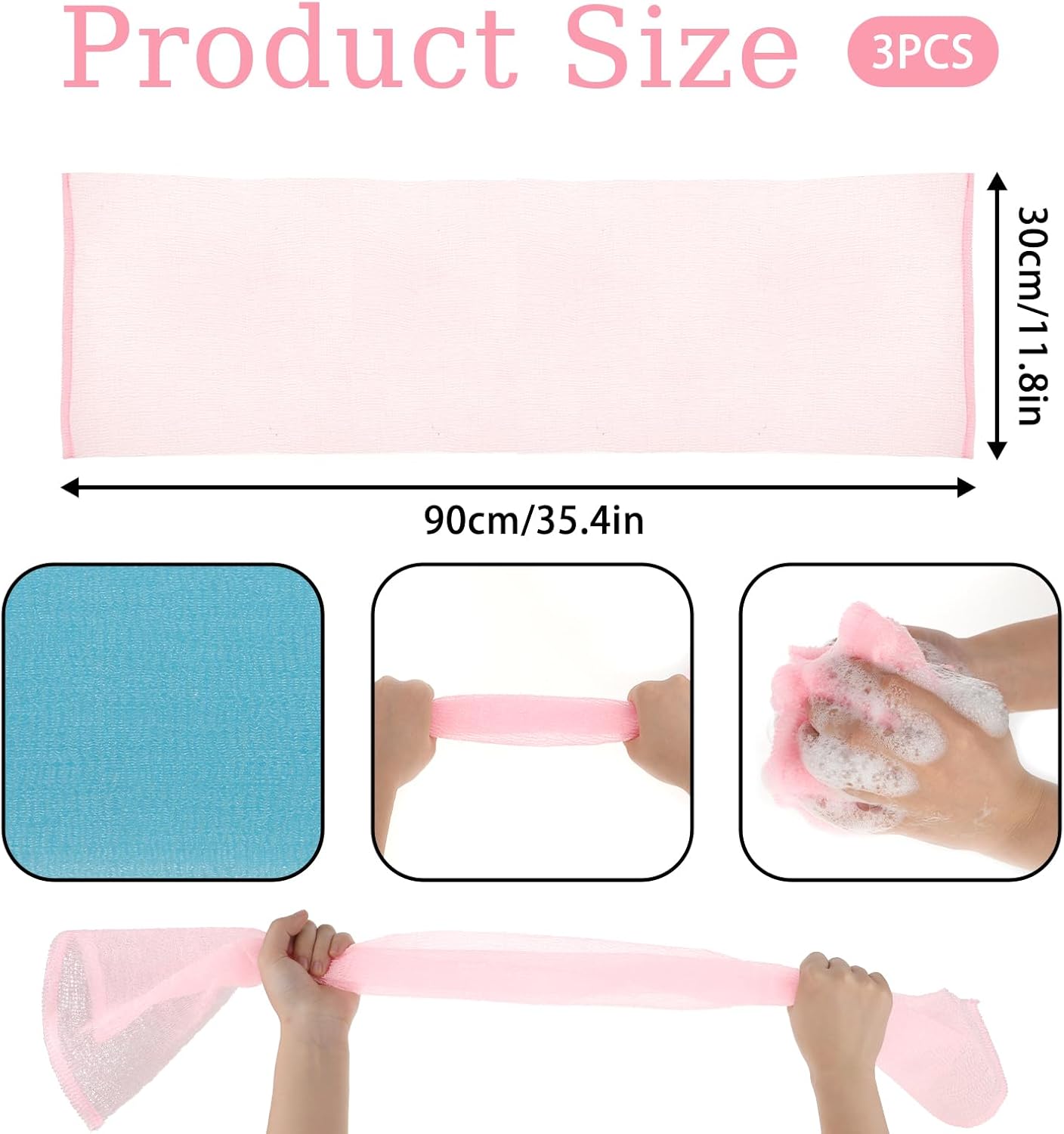 3 Pcs Exfoliating Scrub Cloth for Body