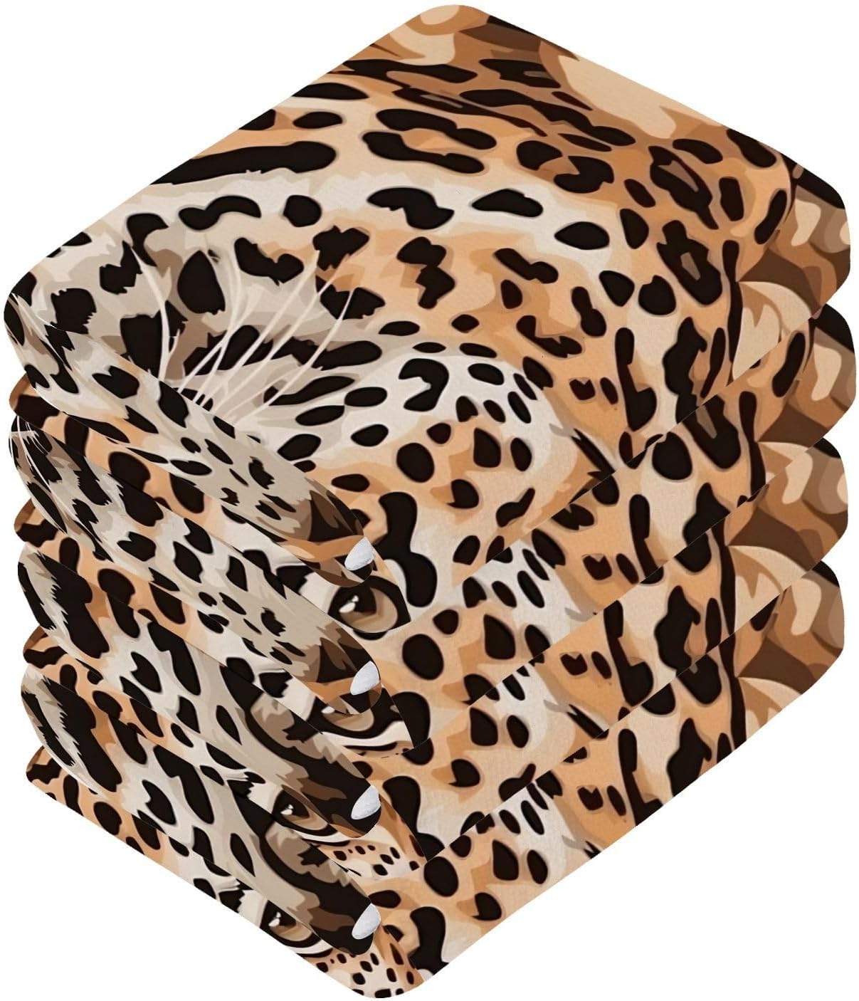 YETTASBIN Leopard Washcloths 4 Pack