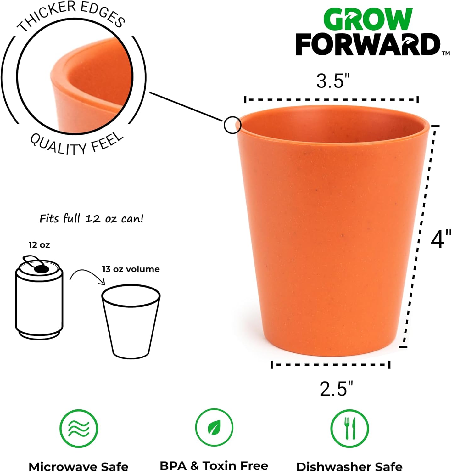Grow Forward Premium Plastic Cups for Kids