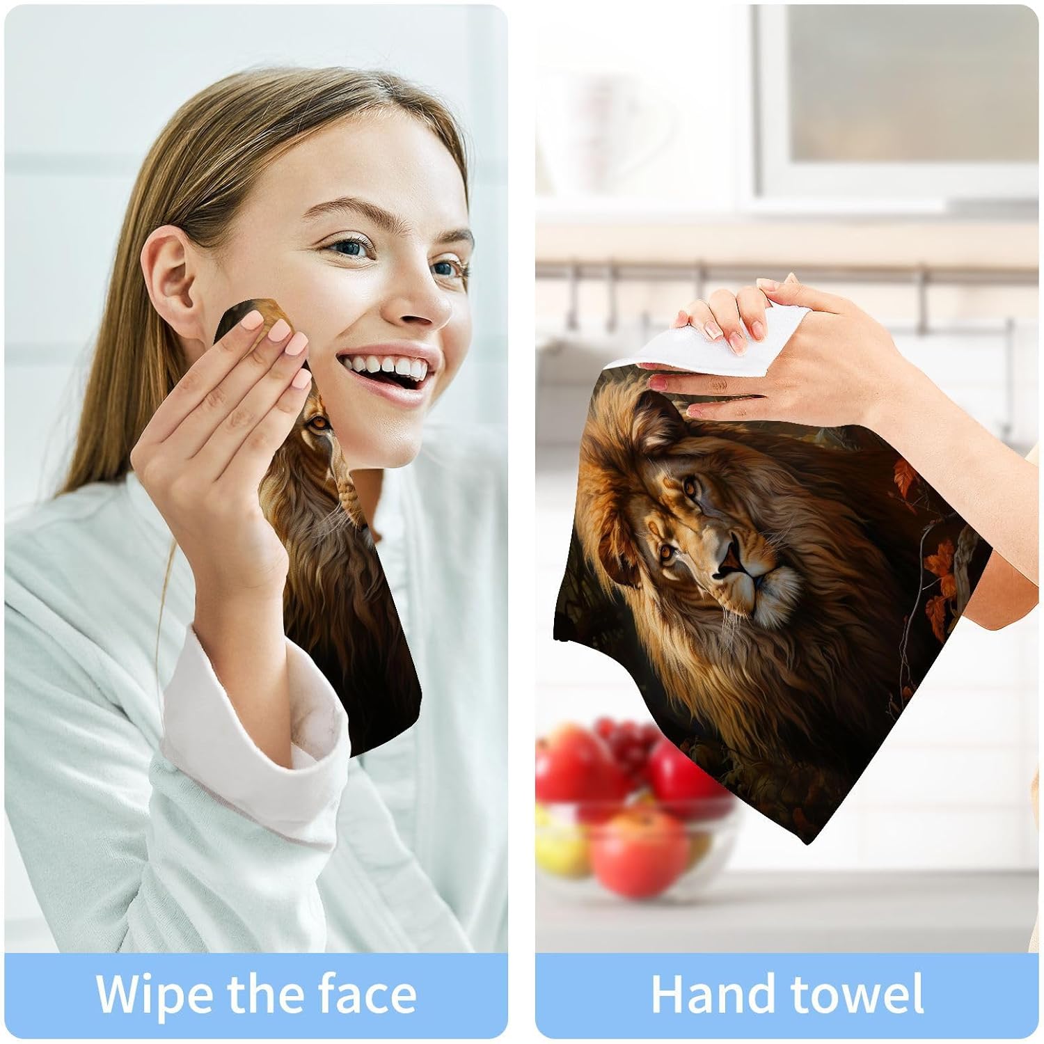 YETTASBIN Lion Washcloth Perfect 4-Piece Baby Face Towels