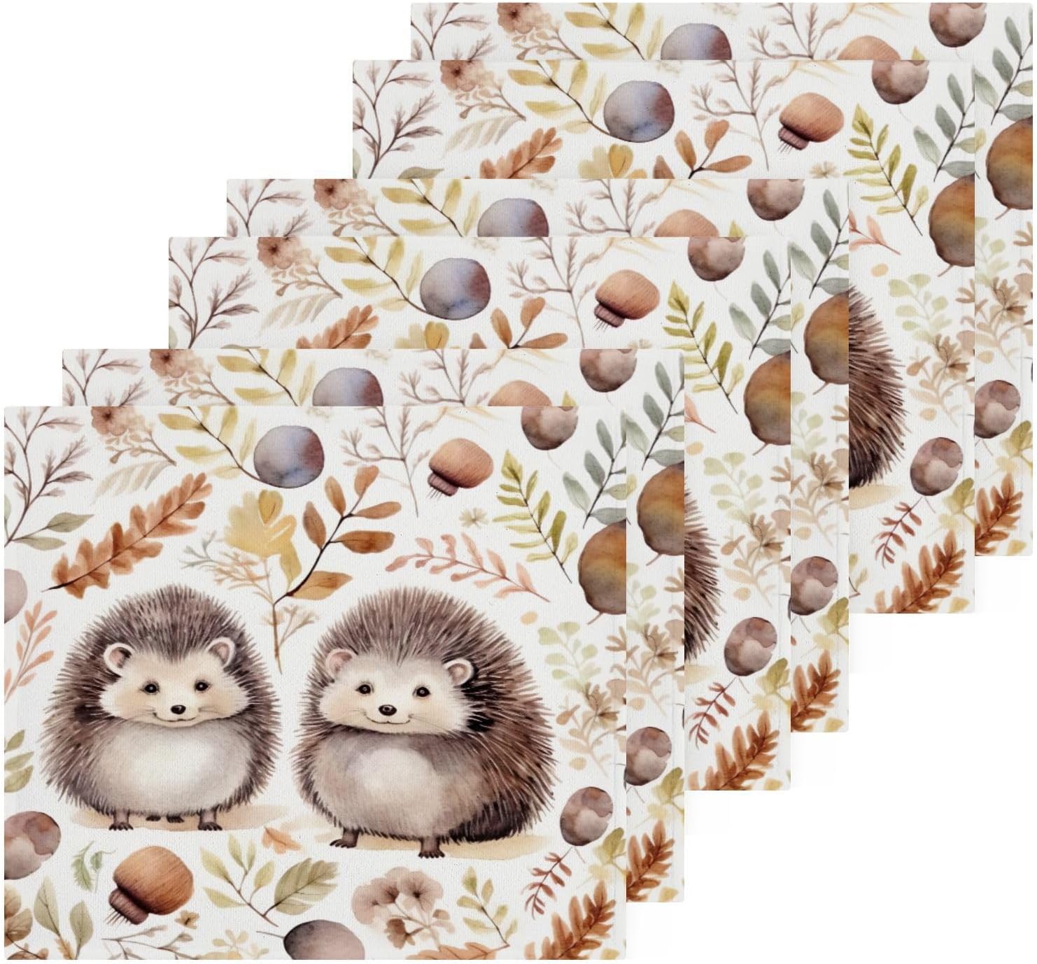 Kigai Cute Hedgehog Washcloth Set 2-12x12 Pure Cotton Soft Absorbent_homekitchenbath