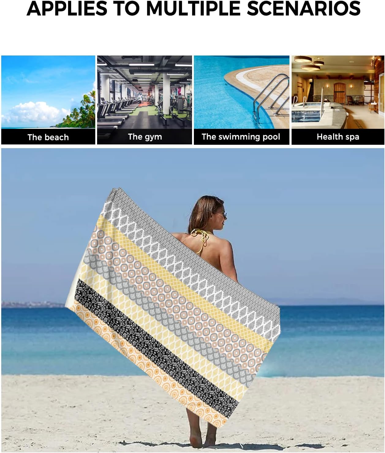 Luxurious Microfiber Boho Bathroom Towel Set Chic for Home Backup Use