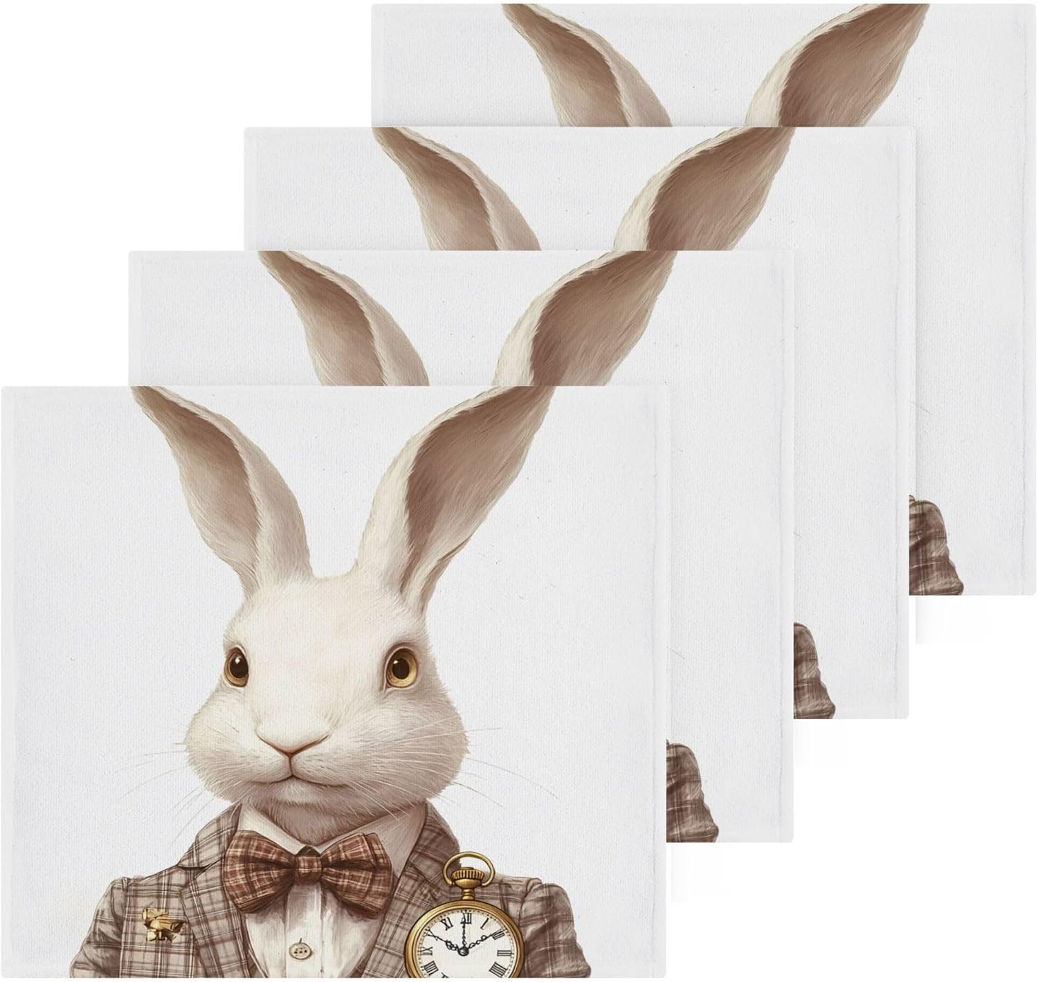 Kigai Rabbit with Pocket Watch Washcloth 2-Piece Set