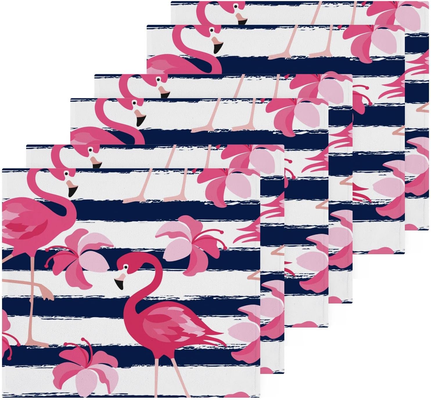 Kigai Tropical Pink Flamingo Washcloth Set Premium 12x12 inch