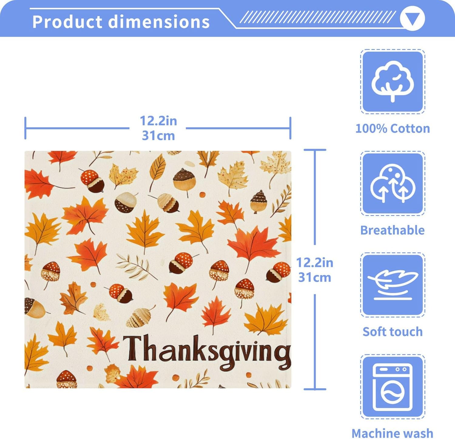 Xigua Autumn Leaves Washcloth Set Best for Handheld Use