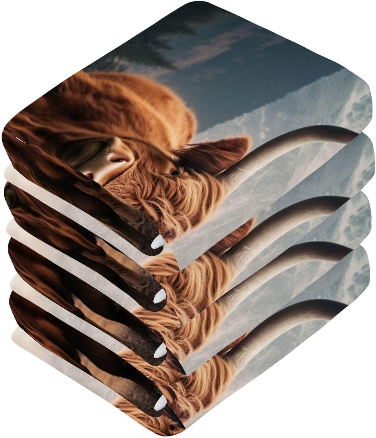 Highland Cow Washcloth Set