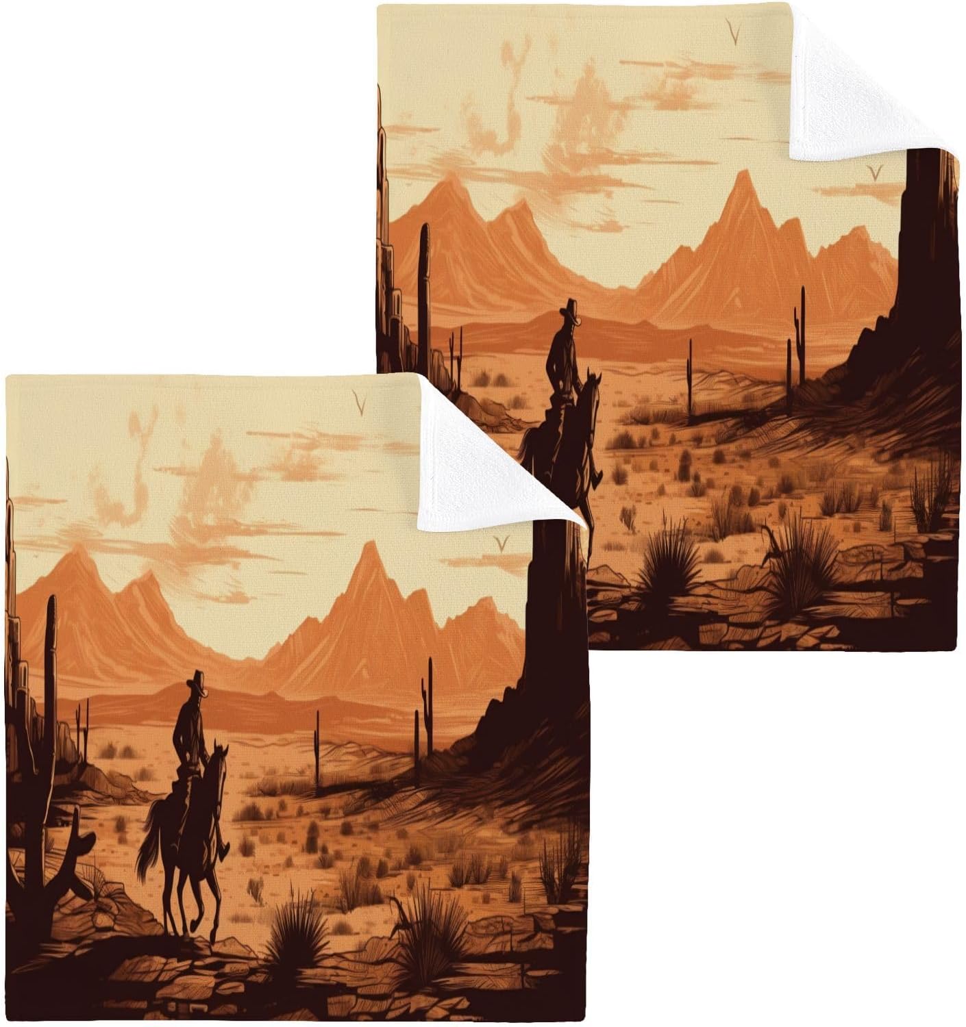 Yettastbin 4-Piece Cowboy Washcloth Set