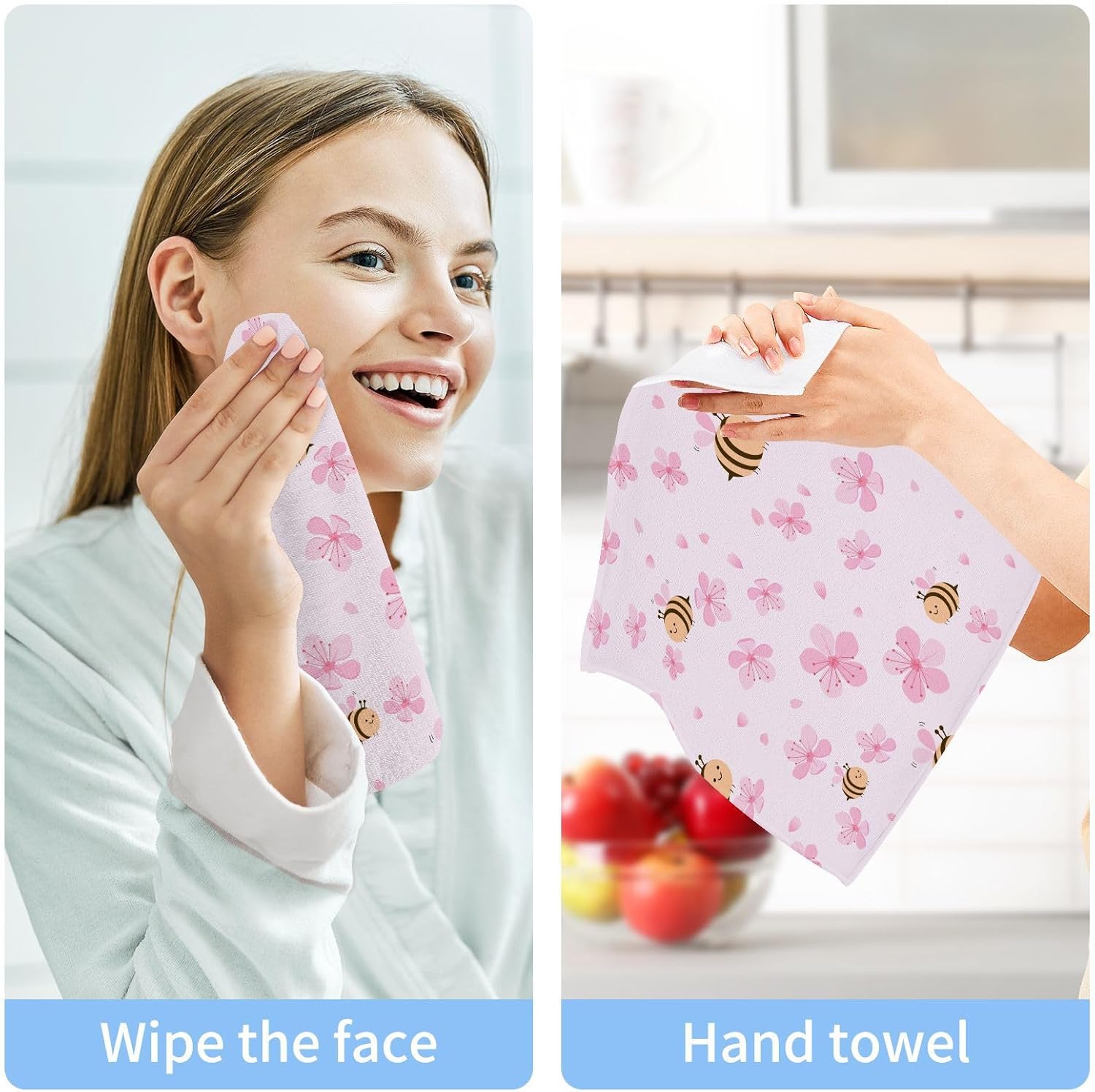 Luxury Pink Cherry Blossom Bath Towels 2 Pack