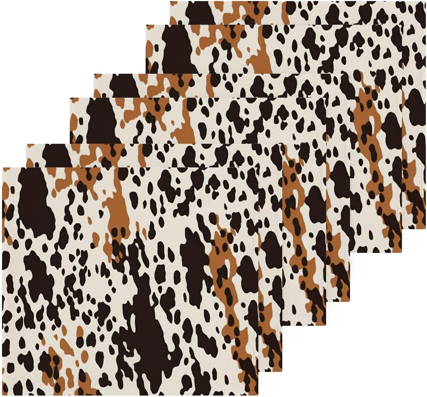 Natural Softness Brown Cow Print Washcloth for Face Hand
