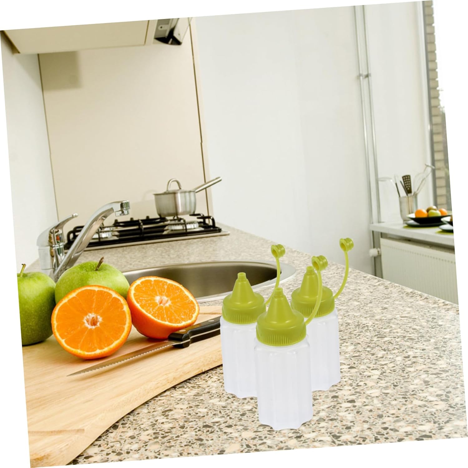 4-Piece Set of Eco-Friendly Olive Oil Condiment Squeeze Bottles