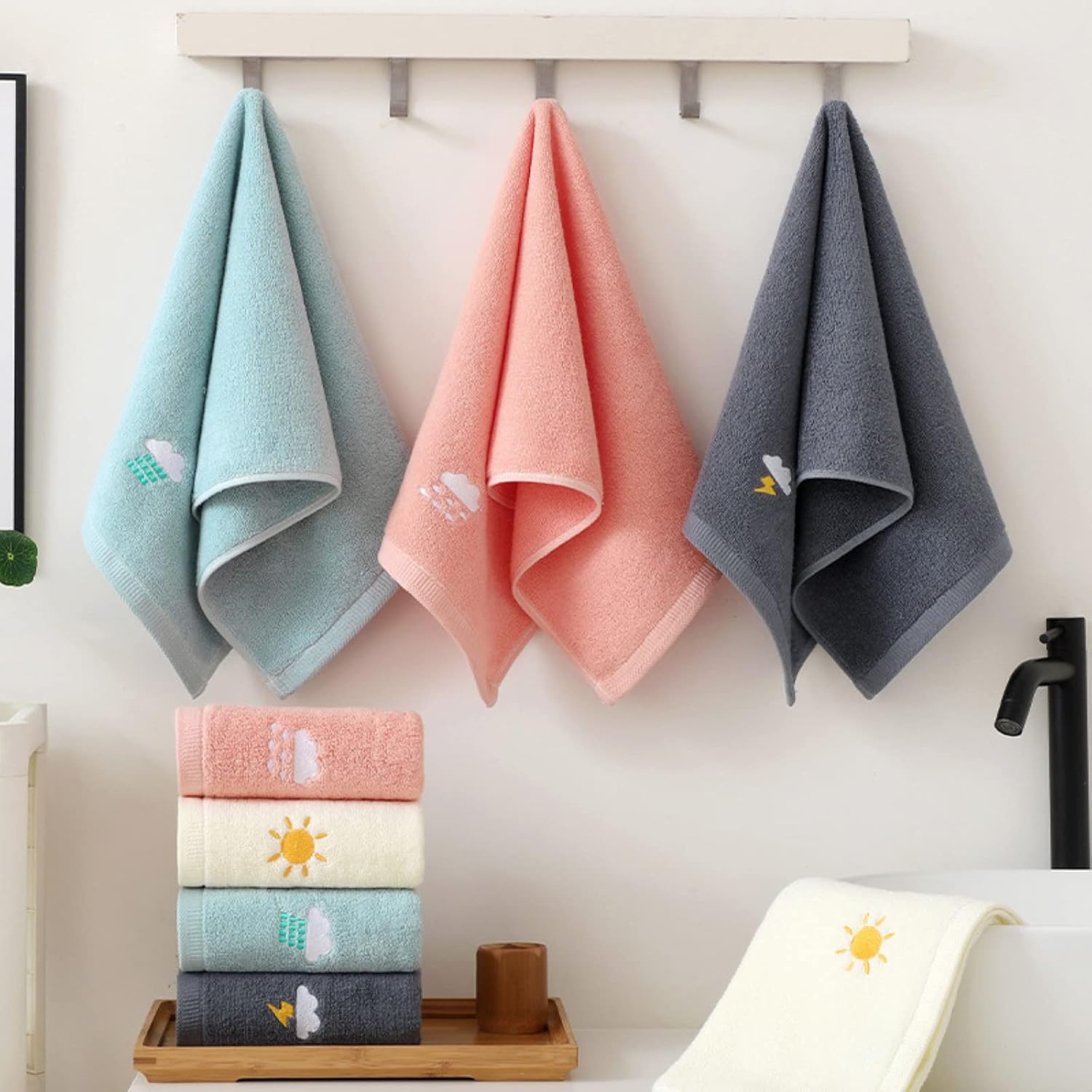 4-Piece Childrens Face Towels Set