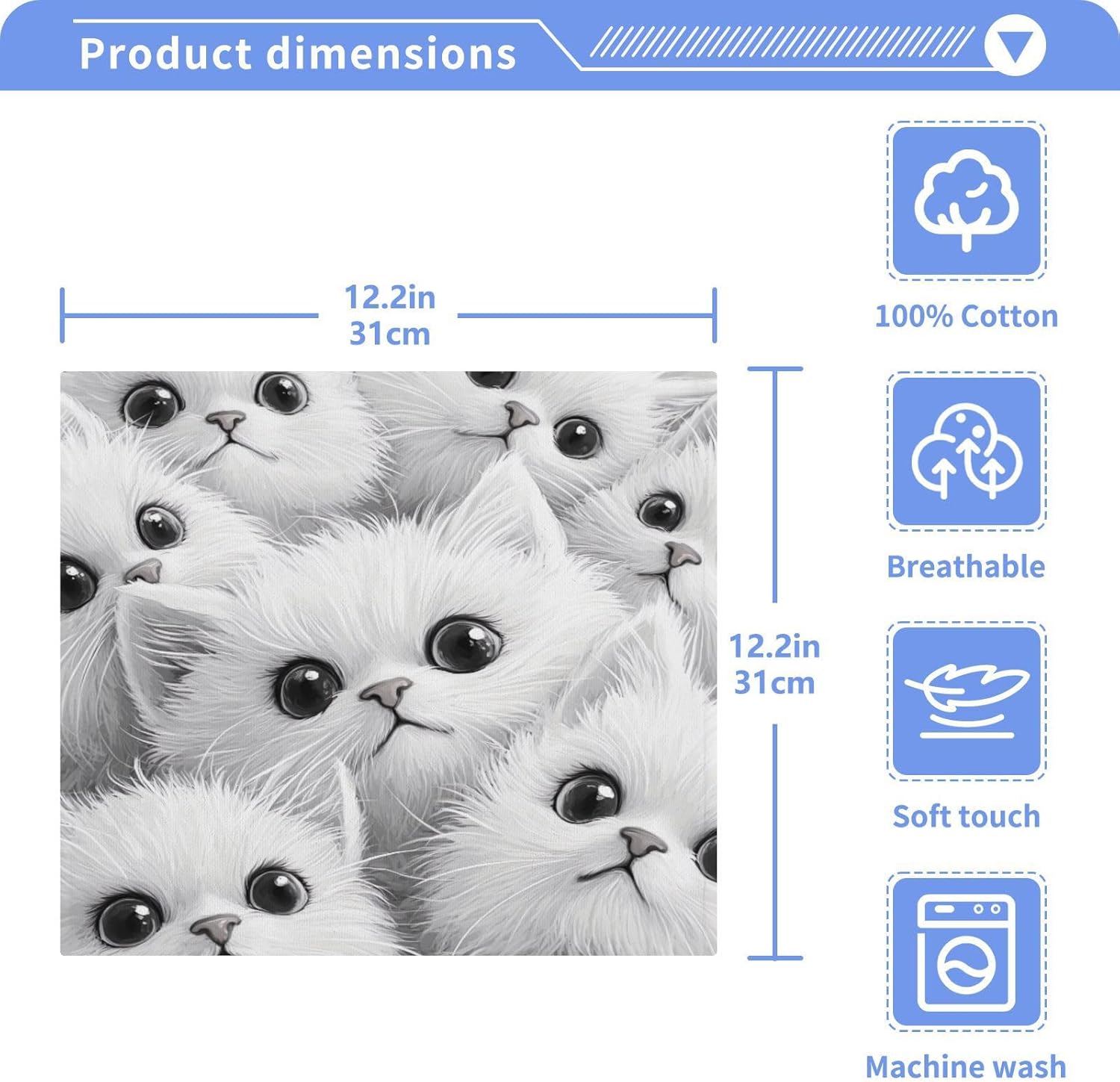 Vibrant Kawaii Kitten Washcloths for Your Washroom