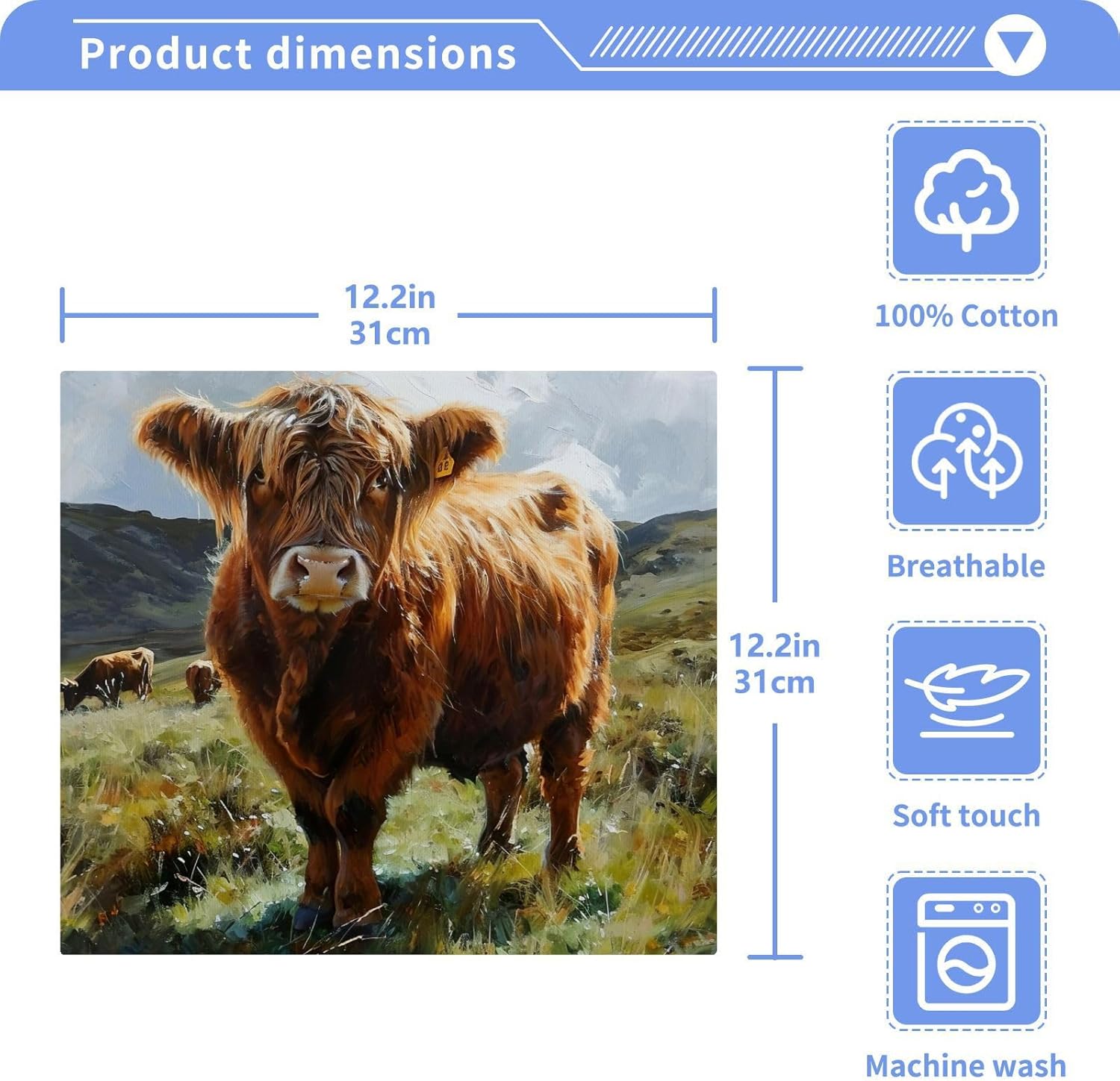 Highland Cow Washcloth 2 Pack