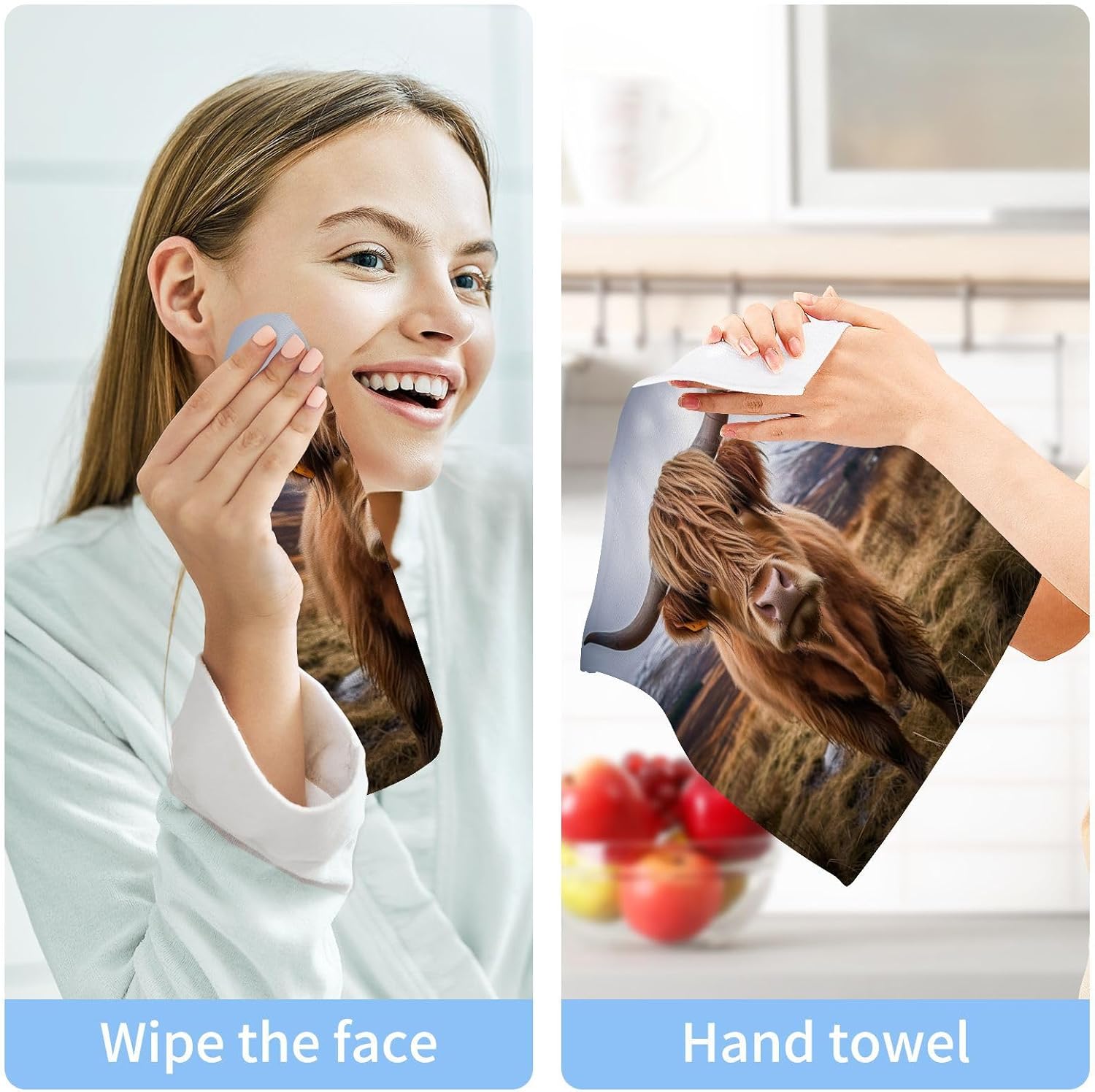 Highland Cow Washcloths