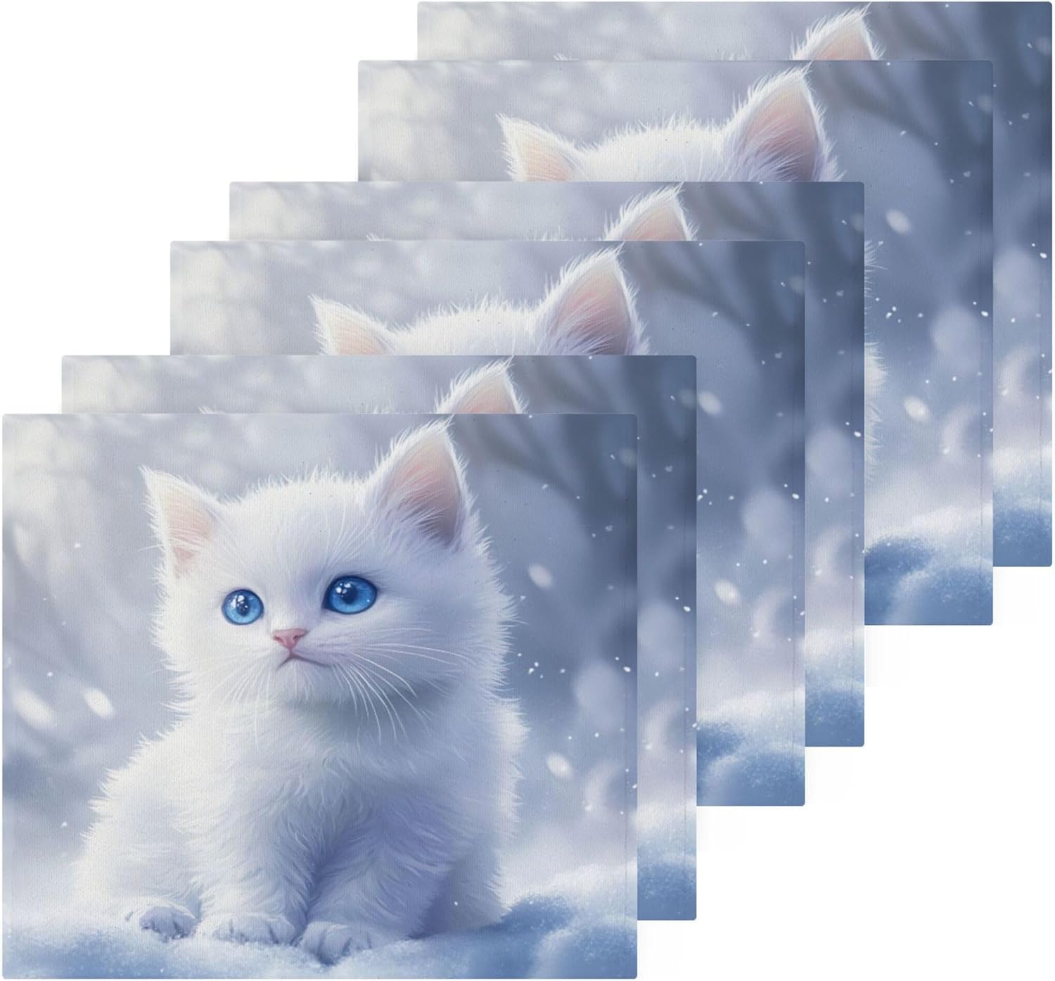 Qilmy Cute Kitten Washcloth 4-Pack