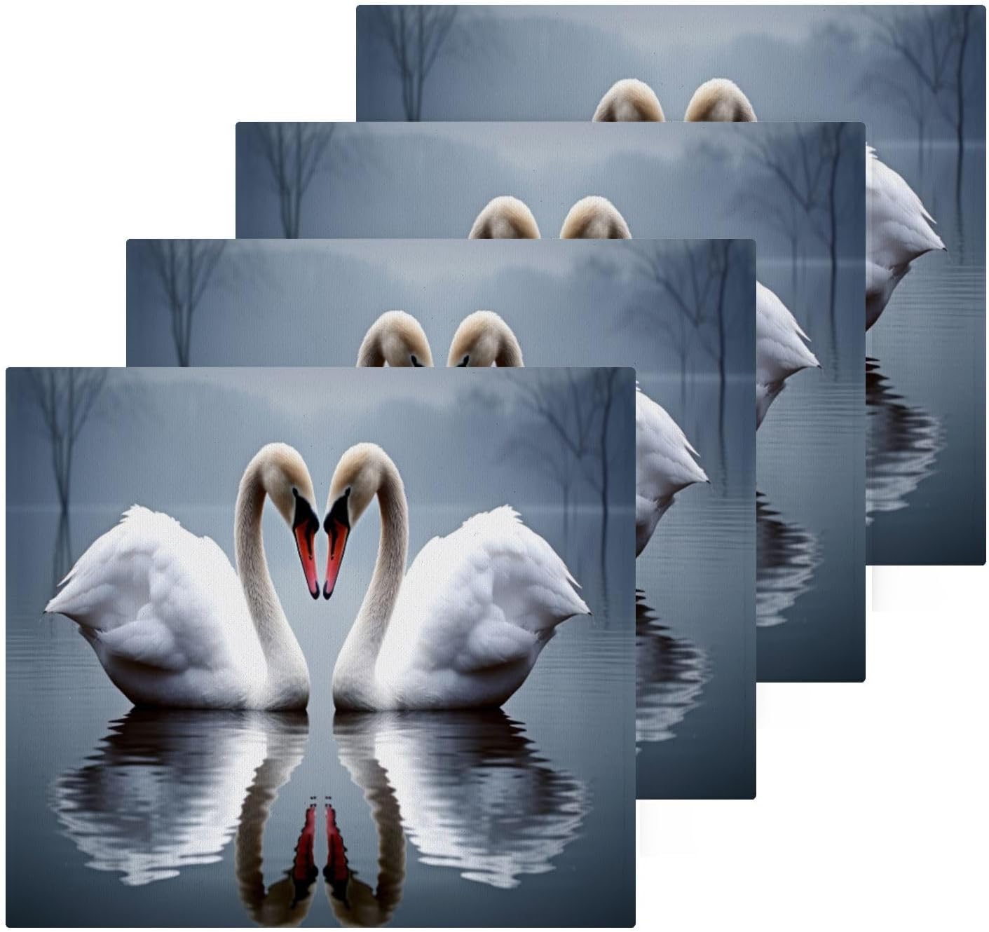 Kigai White Swan Face Towels Soft Absorbent Premium Quality