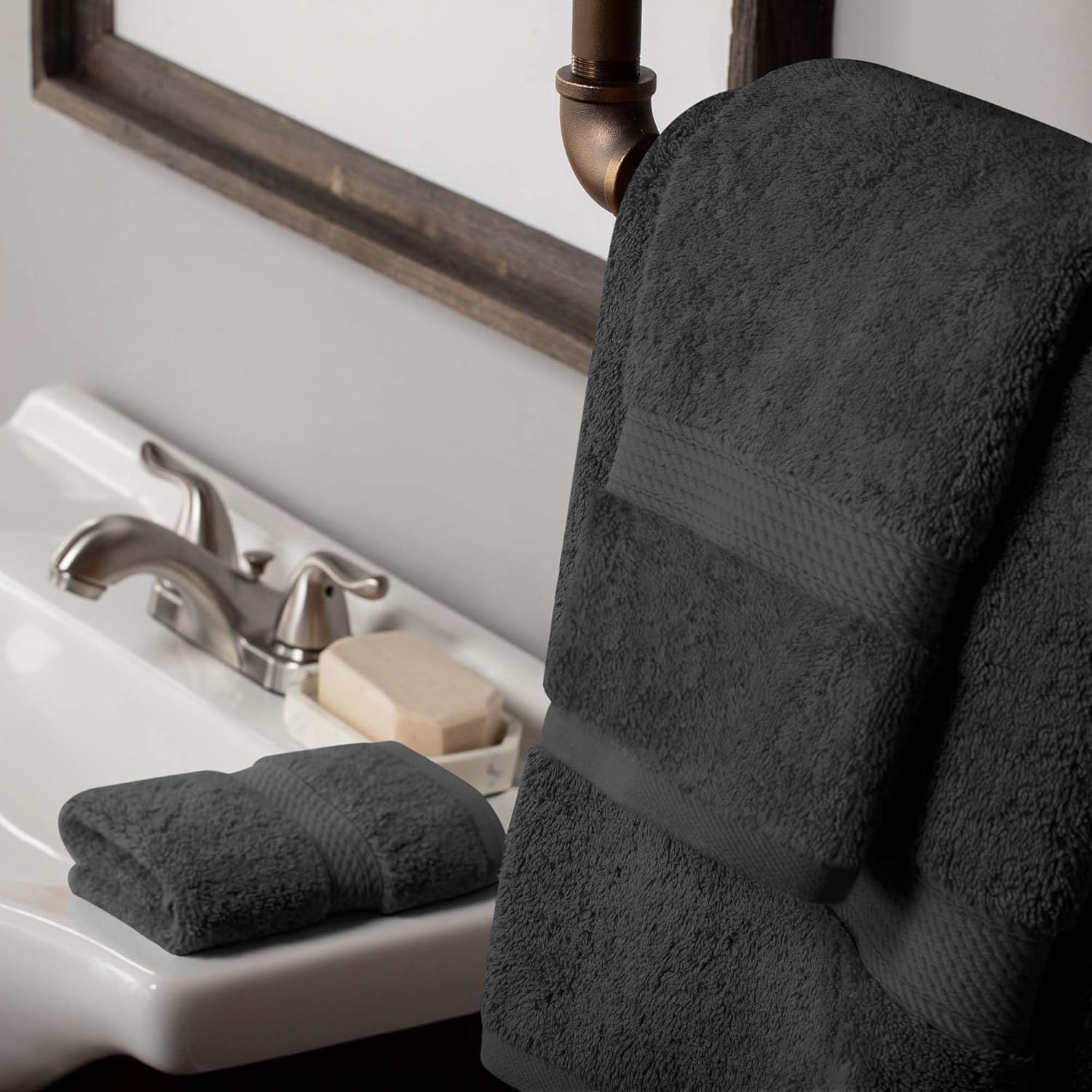 Essential Egyptian Cotton Pile Bath Towels Set for Luxury Comfort