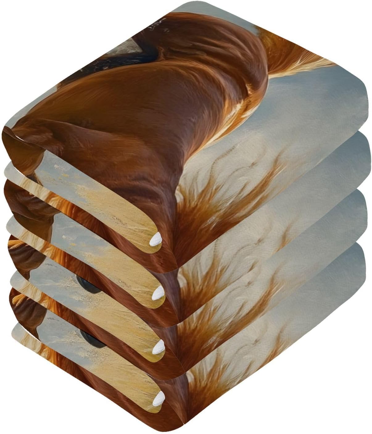 Almond Brown Washcloths Soft Cotton Towels for Bathroom Grooming and More