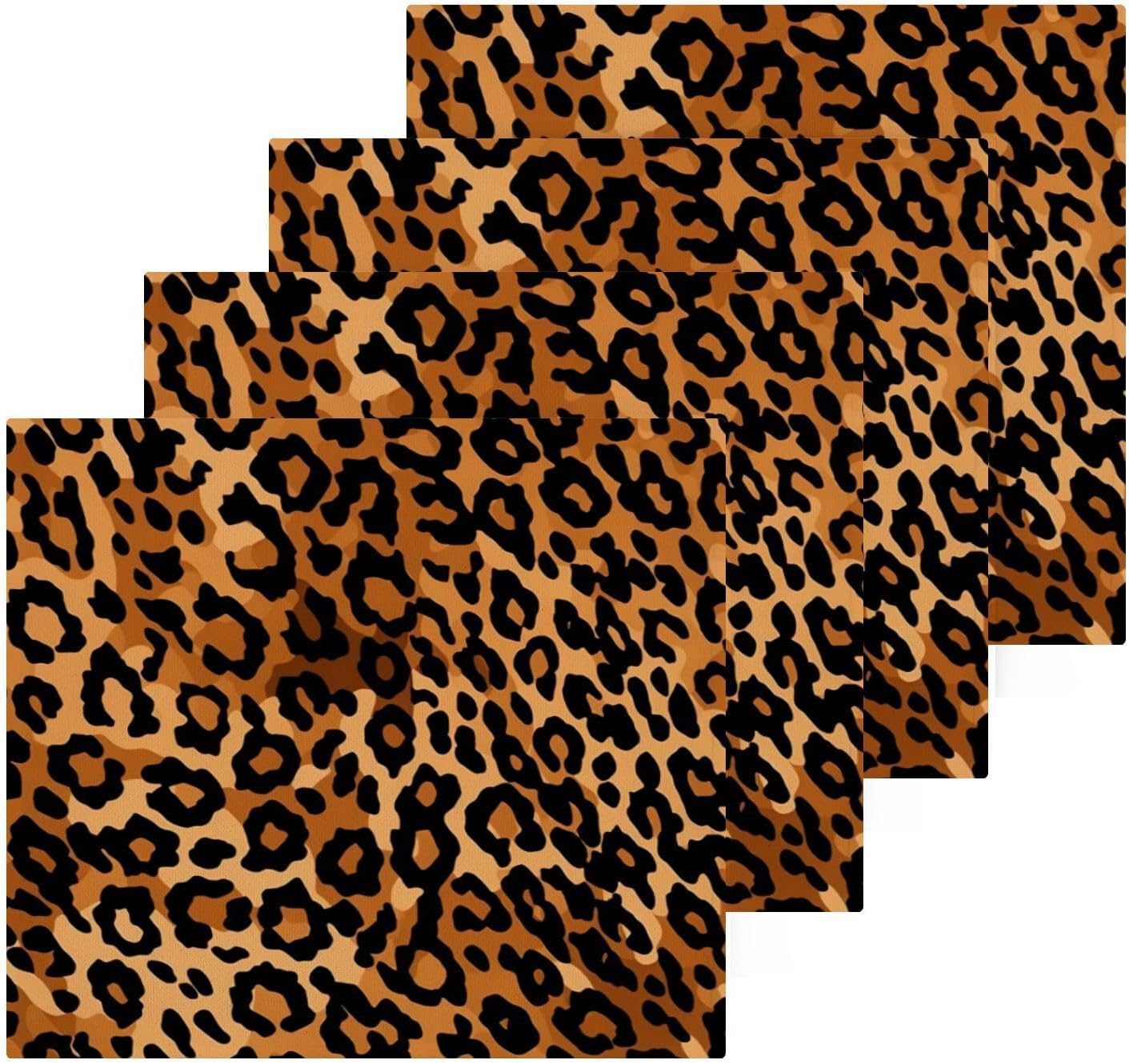 Leopard Print Washcloth Set