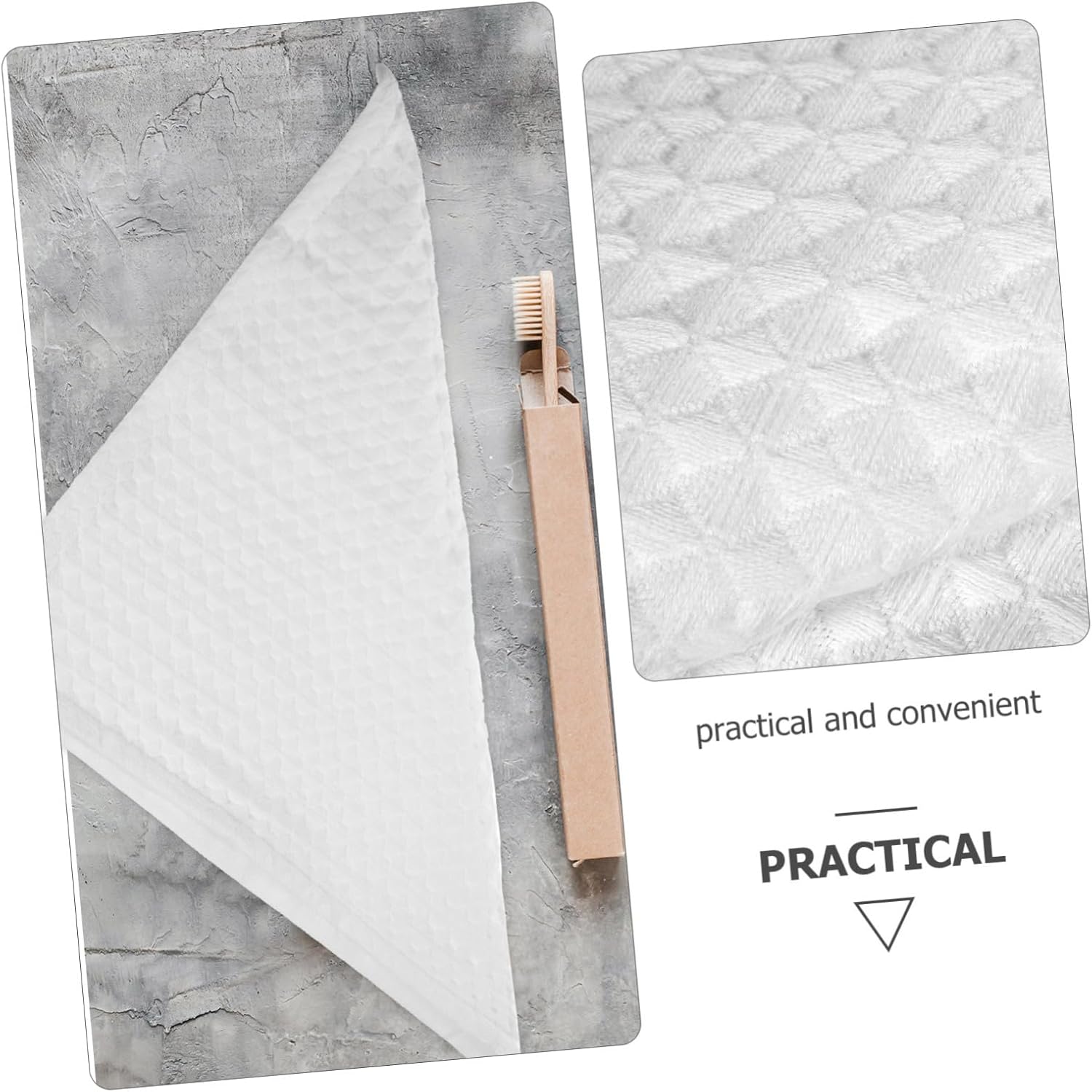 Two-Piece Cotton Waffle Face Towels - Soft Absorbent Hand Face Cleaning