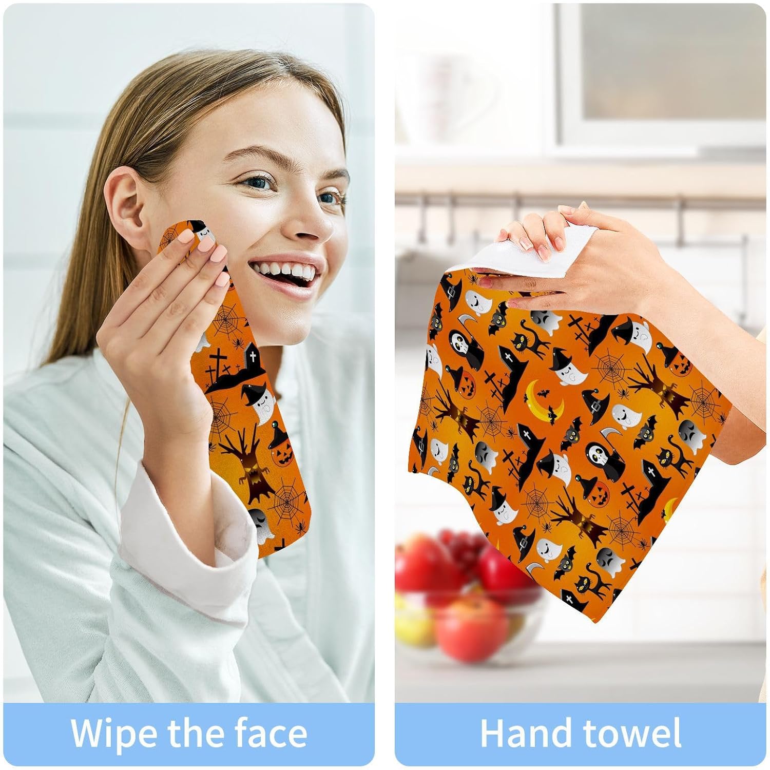 Seamless Halloween Face Towels - bath beyond