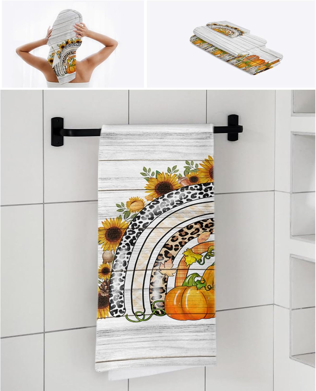 ZOE GARDEN Leopard Print Bathroom Towel Set