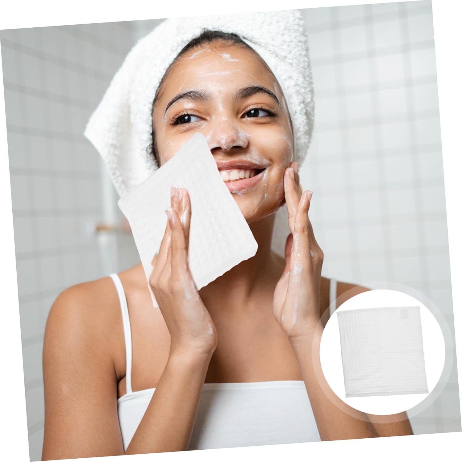 2-Piece Soft Honeycomb Face Towels for Daily Use