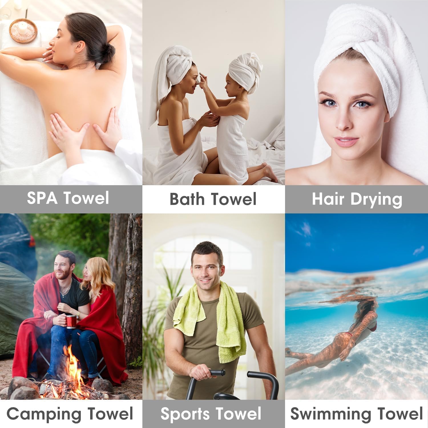 27x55 Plush Soft Bath Towels Set