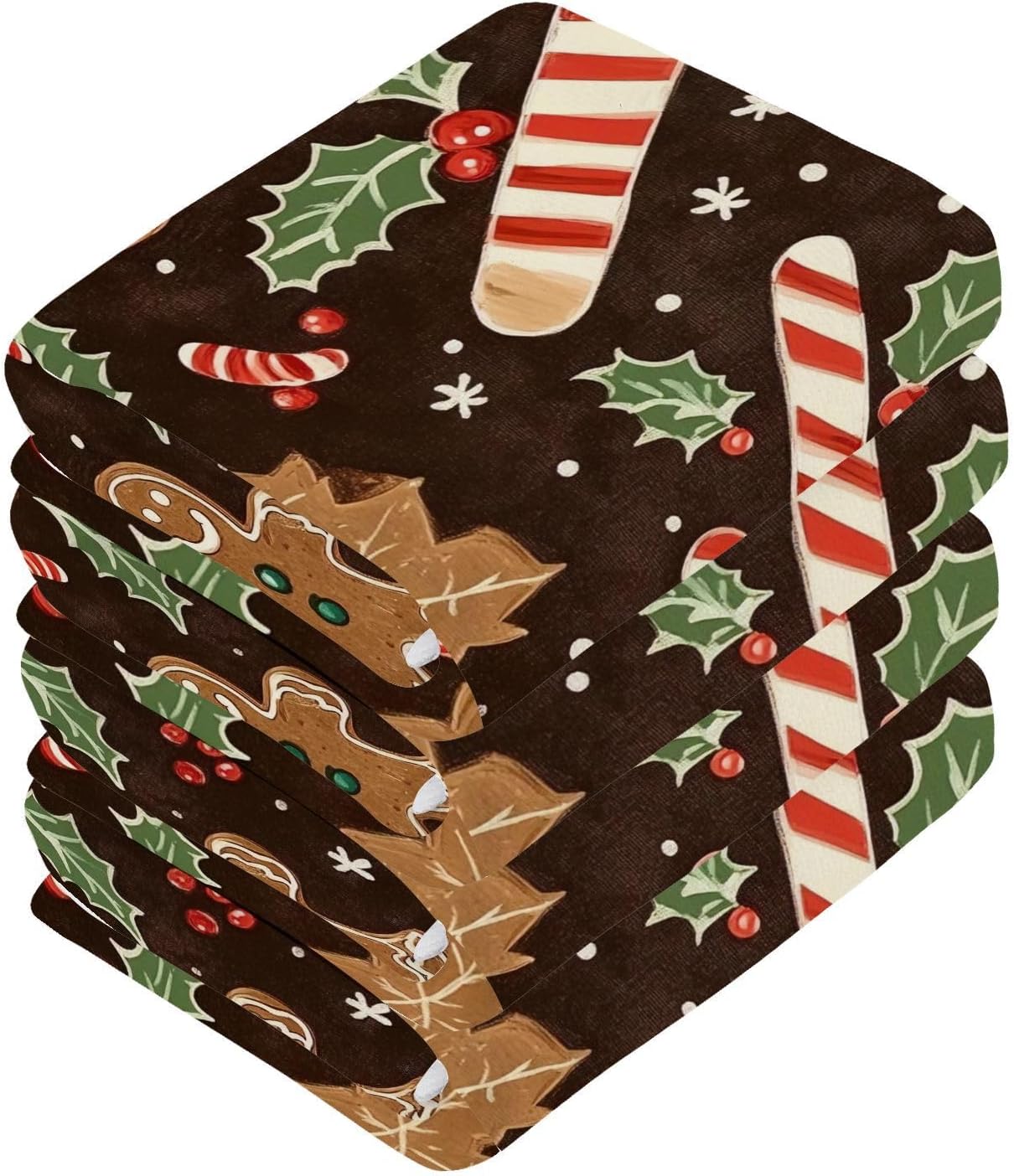 Perfect Gift - Christmas Cookie Washcloth Set for Family Friends