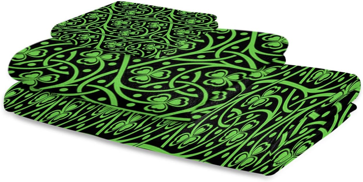 St Patricks Day Shamrock Bathroom Towel Set Collectible Luxurious Microfiber Dish Towels