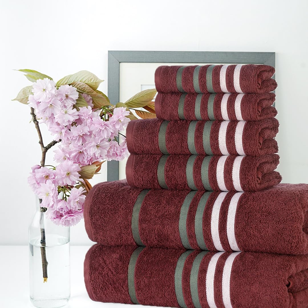 Elegant Washcloth Set Soft Egyptian Cotton 6-Piece Towels Premium Quality