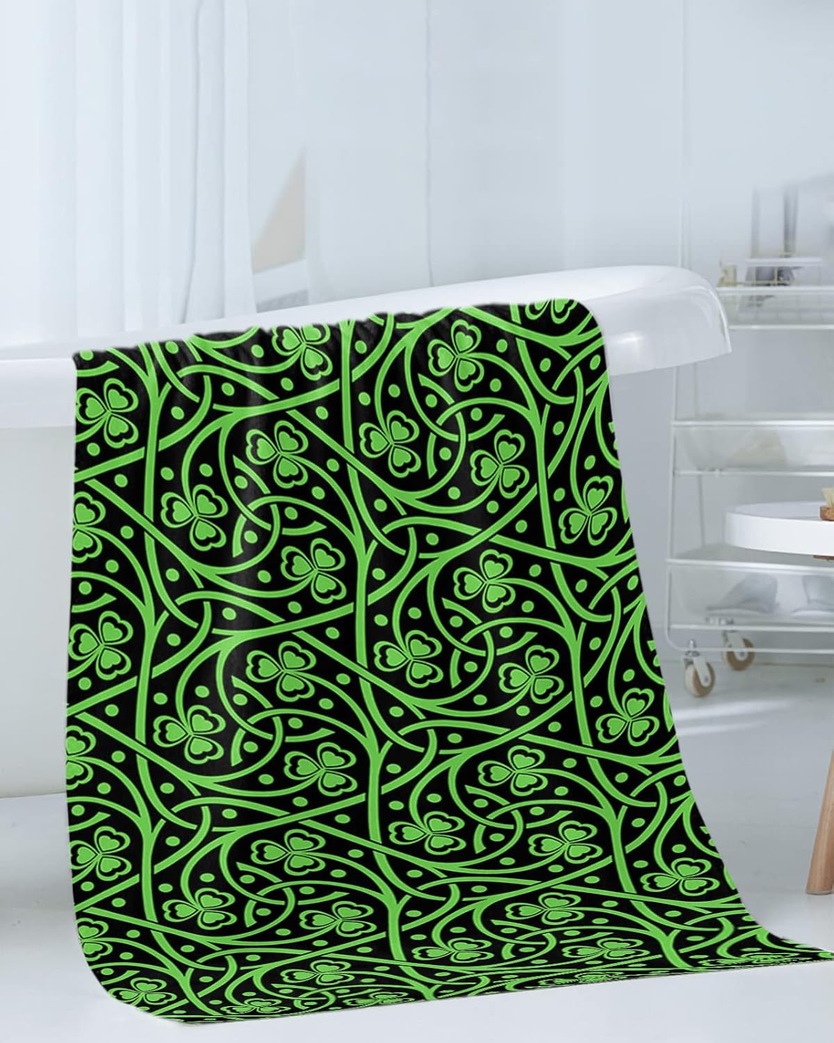 St Patricks Day Shamrock Bathroom Towel Set Collectible Luxurious Microfiber Dish Towels