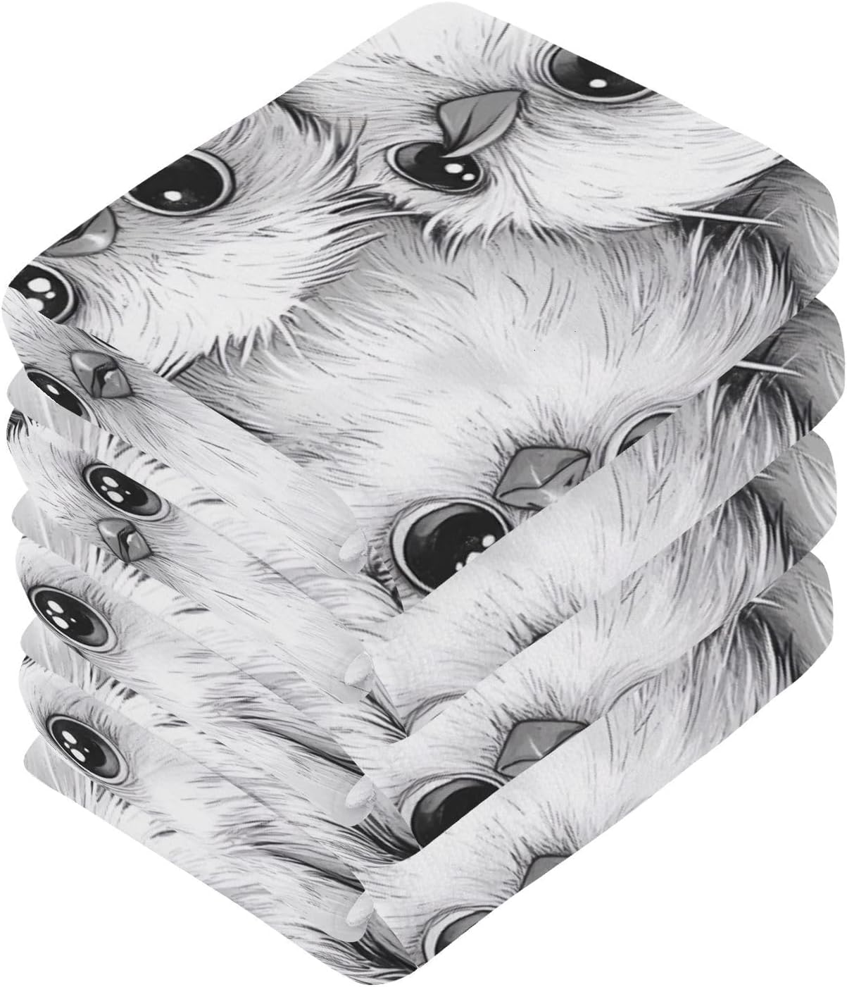 Msyxl 2-Piece Birds Pattern Washcloths Soft Cotton Face Body Towels