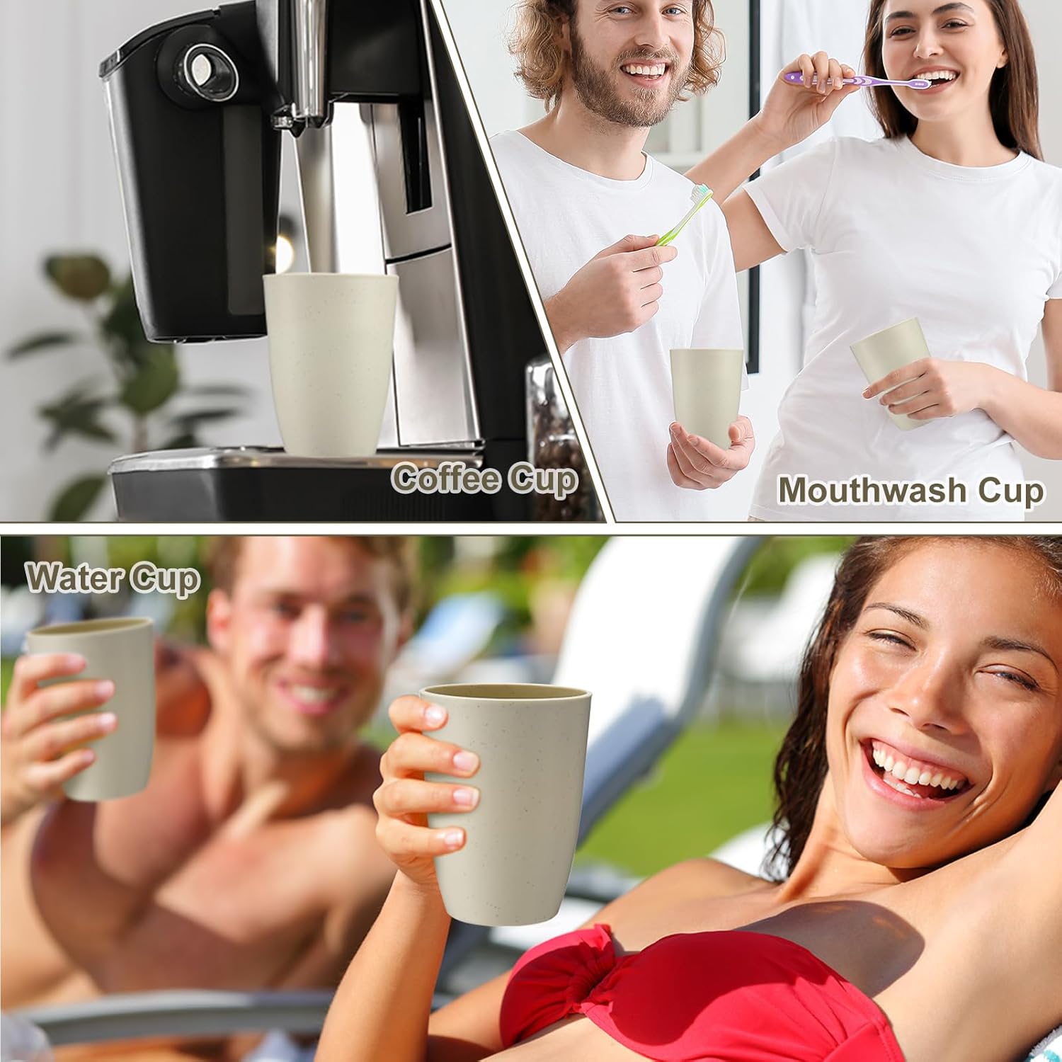 Patelai Unbreakable Plastic Cups Dishwasher Safe - Perfect for Smoothies More