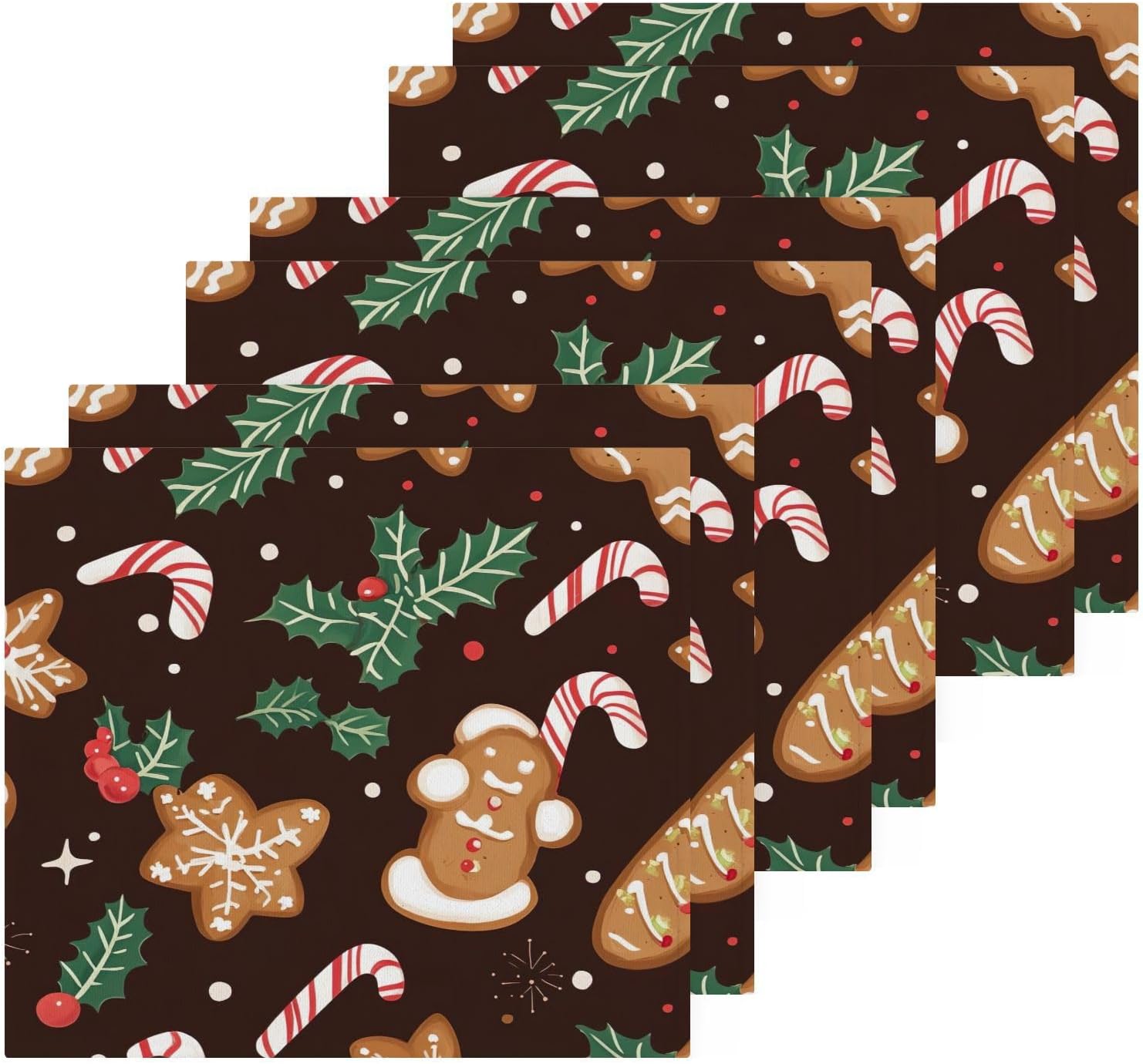 Kigai Christmas Cookie Washcloth Set Soft Absorbent Stylish for Home Travel
