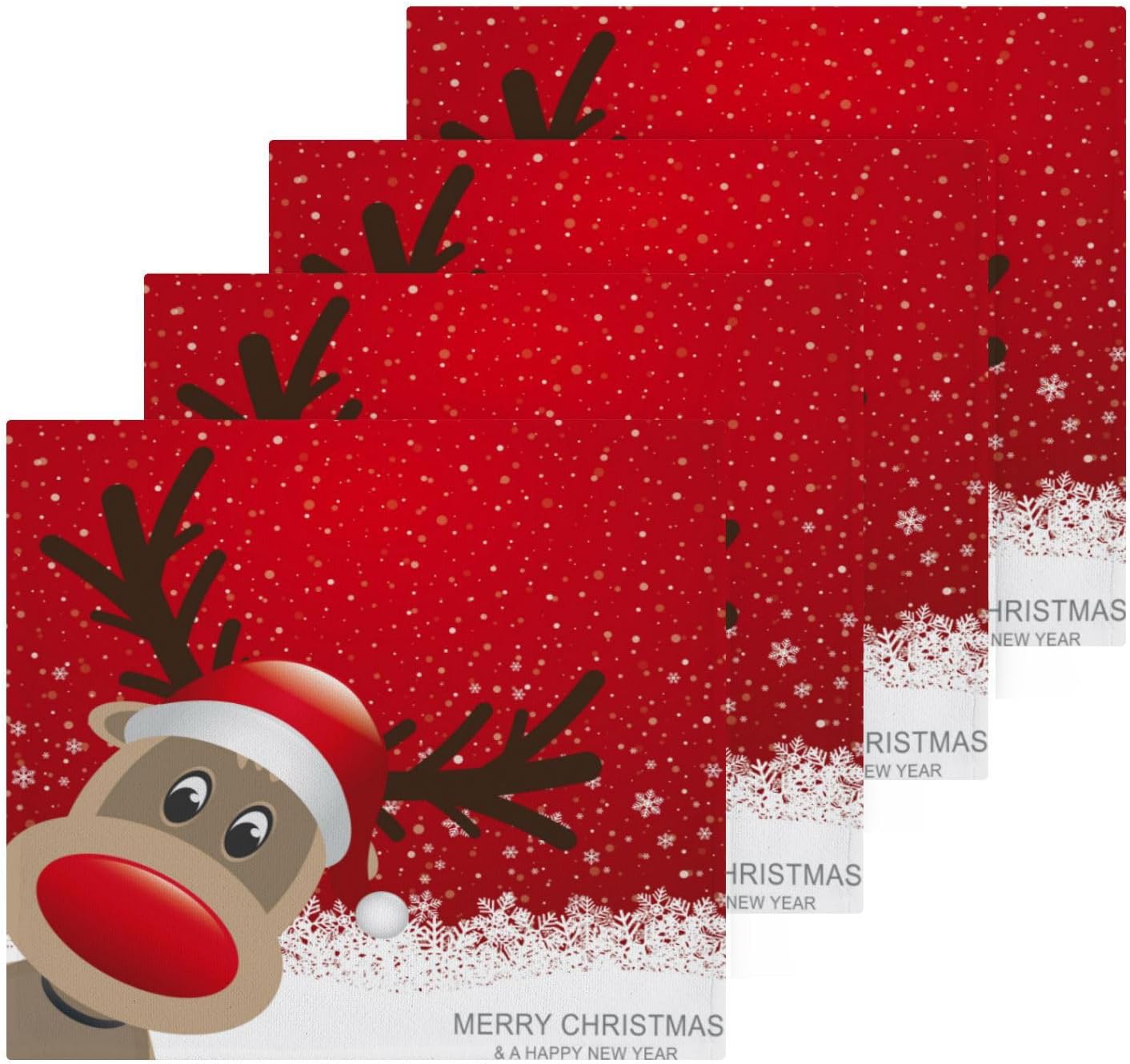 Christmas Reindeer Washcloth Set 2-Pack Limited-Time Offer Free Shipping