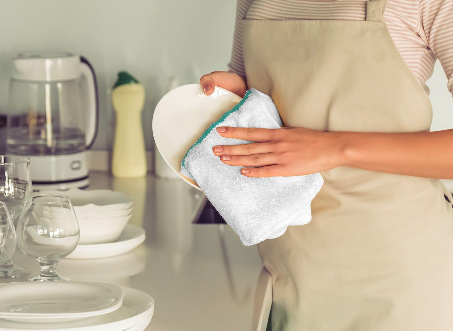 Ring Spun Washcloths for Hotel Bathroom Kitchen Spa