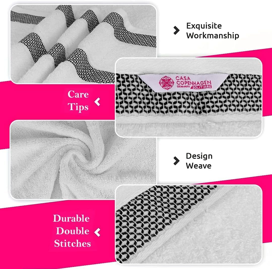 Solitaire Mix 6-Piece Cotton Towels Luxurious Family Set