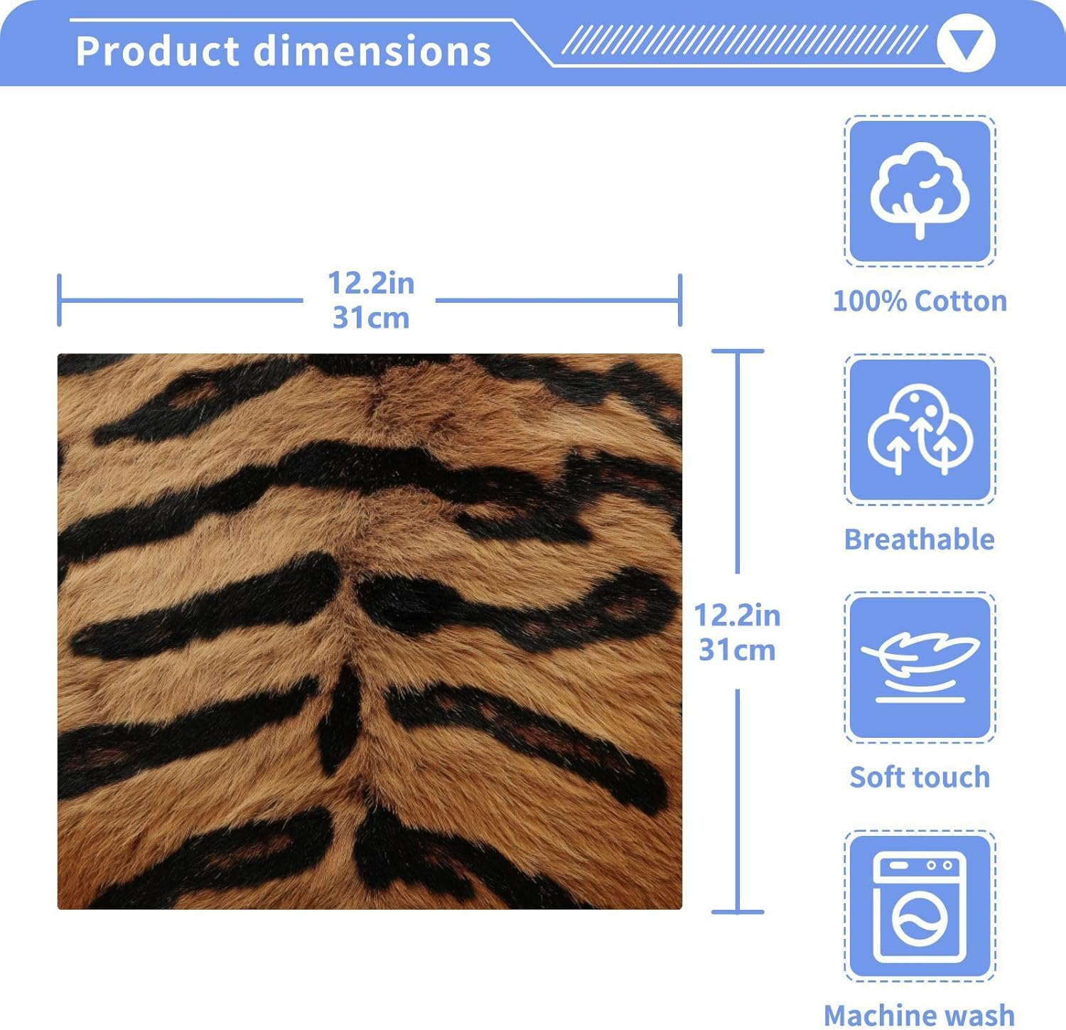VIBRANT Tiger Skin Texture 2-Pack Washcloths for Bathroom