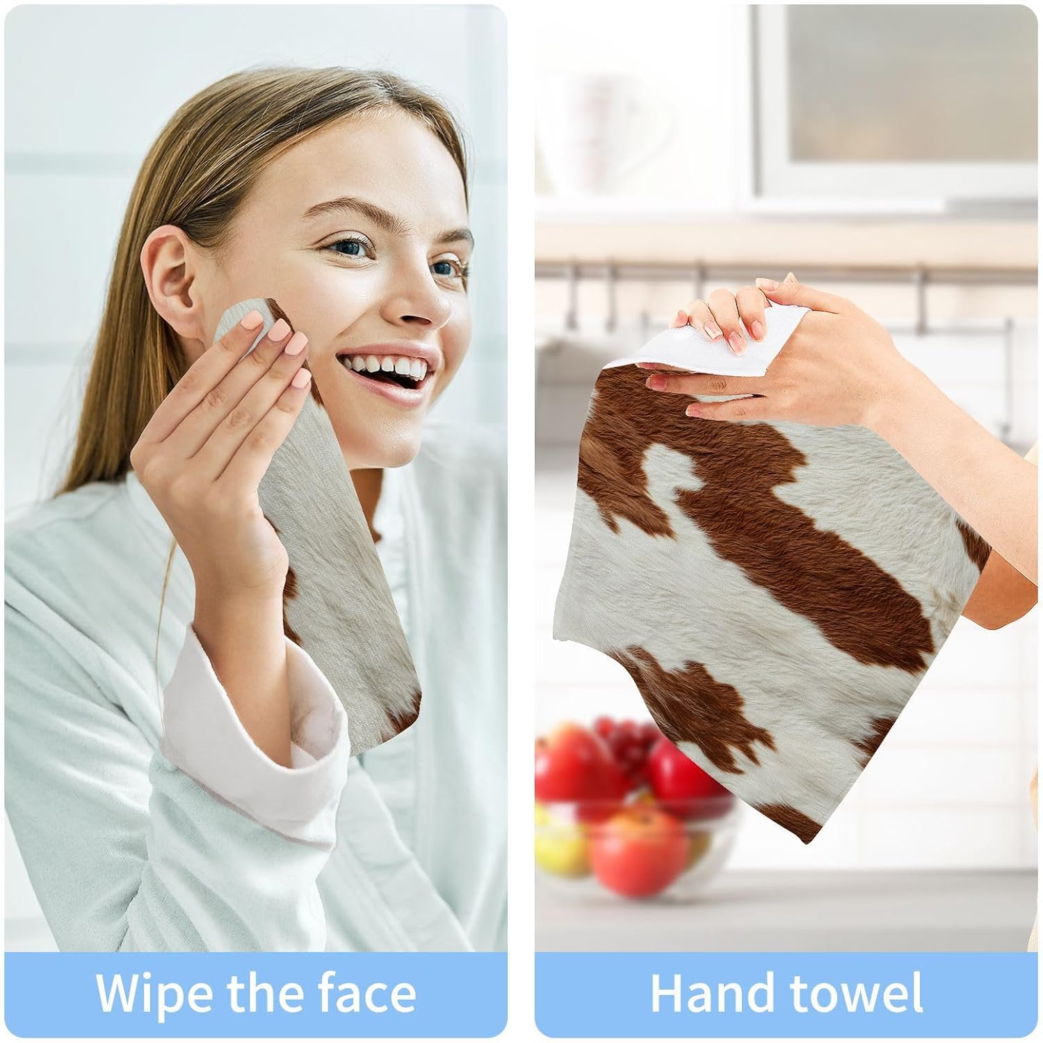 Perfect 12x12 Soft Print Washcloth Set for Bathroom More
