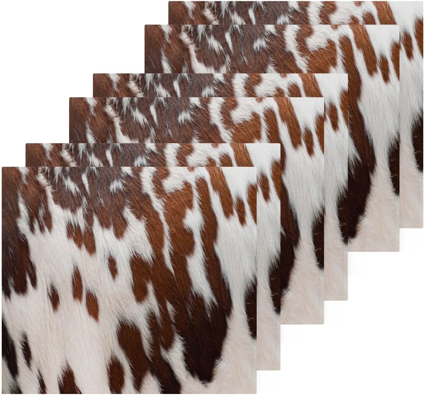 Xigua Cow Brown White Washcloths - 2 Pack 12x12 Inches