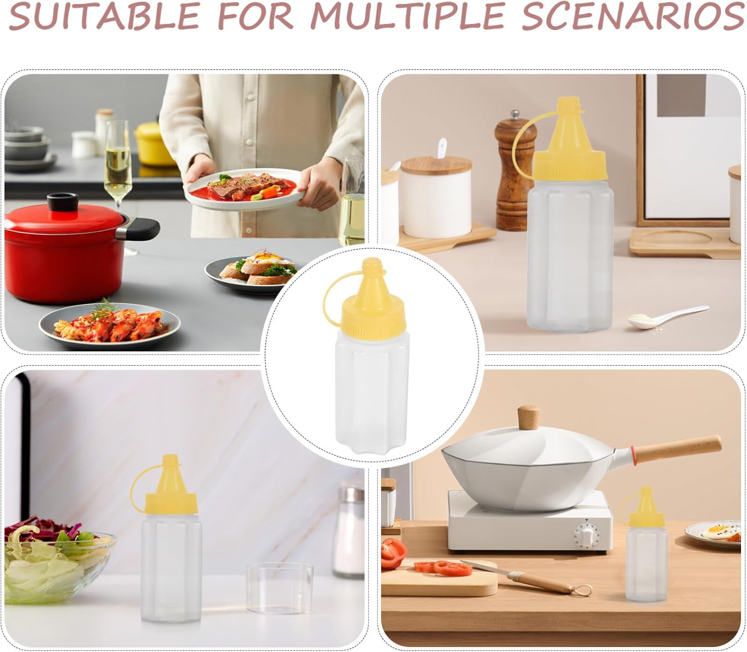 SOLUSTRE 4Pcs Condiment Squeeze Bottles Set